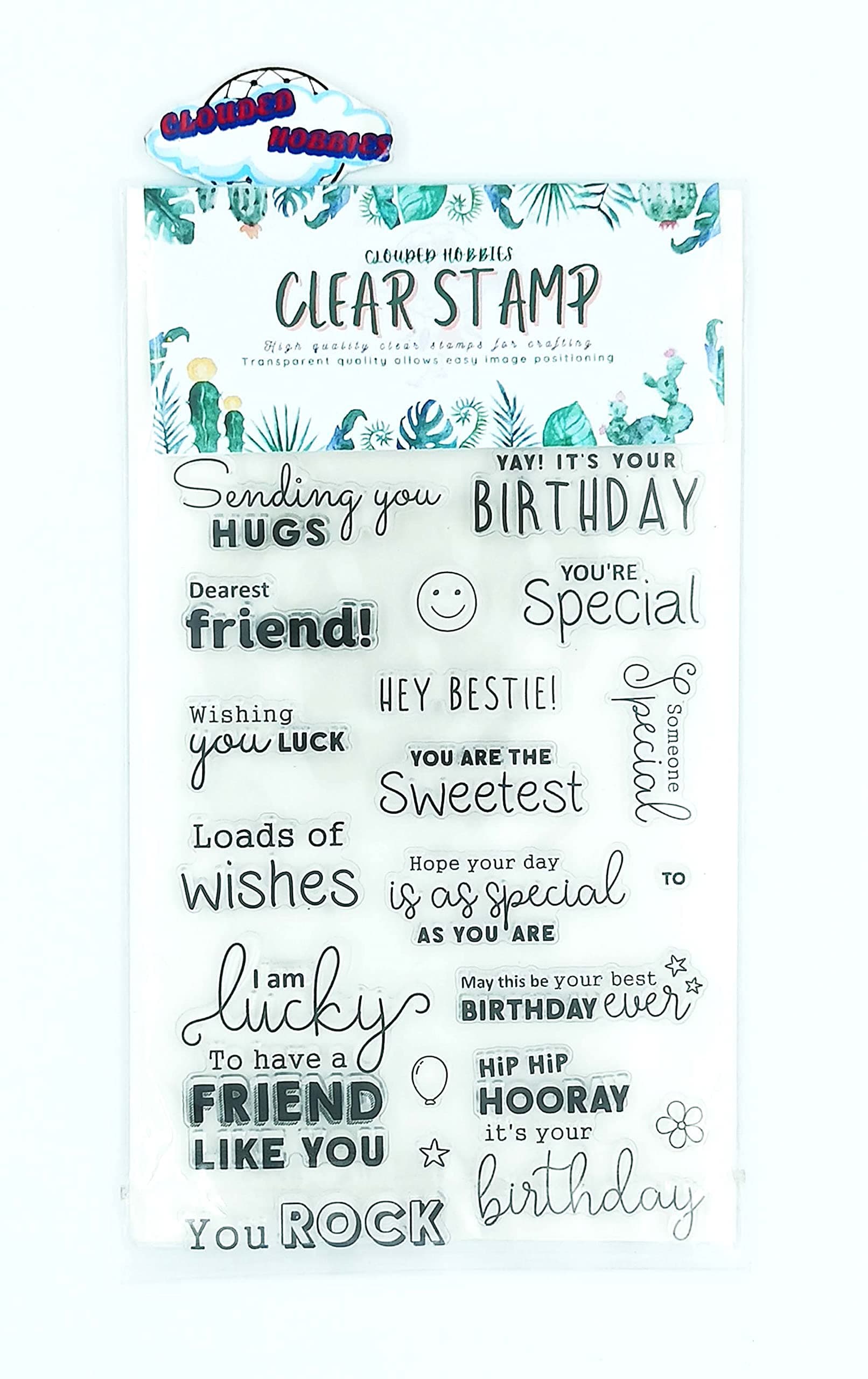 CLOUDED HOBBIES Wish Clear Photo Polymer Stamp Set for DIY Greeting Card Making, Scrap Booking, Paper Craft & Decor