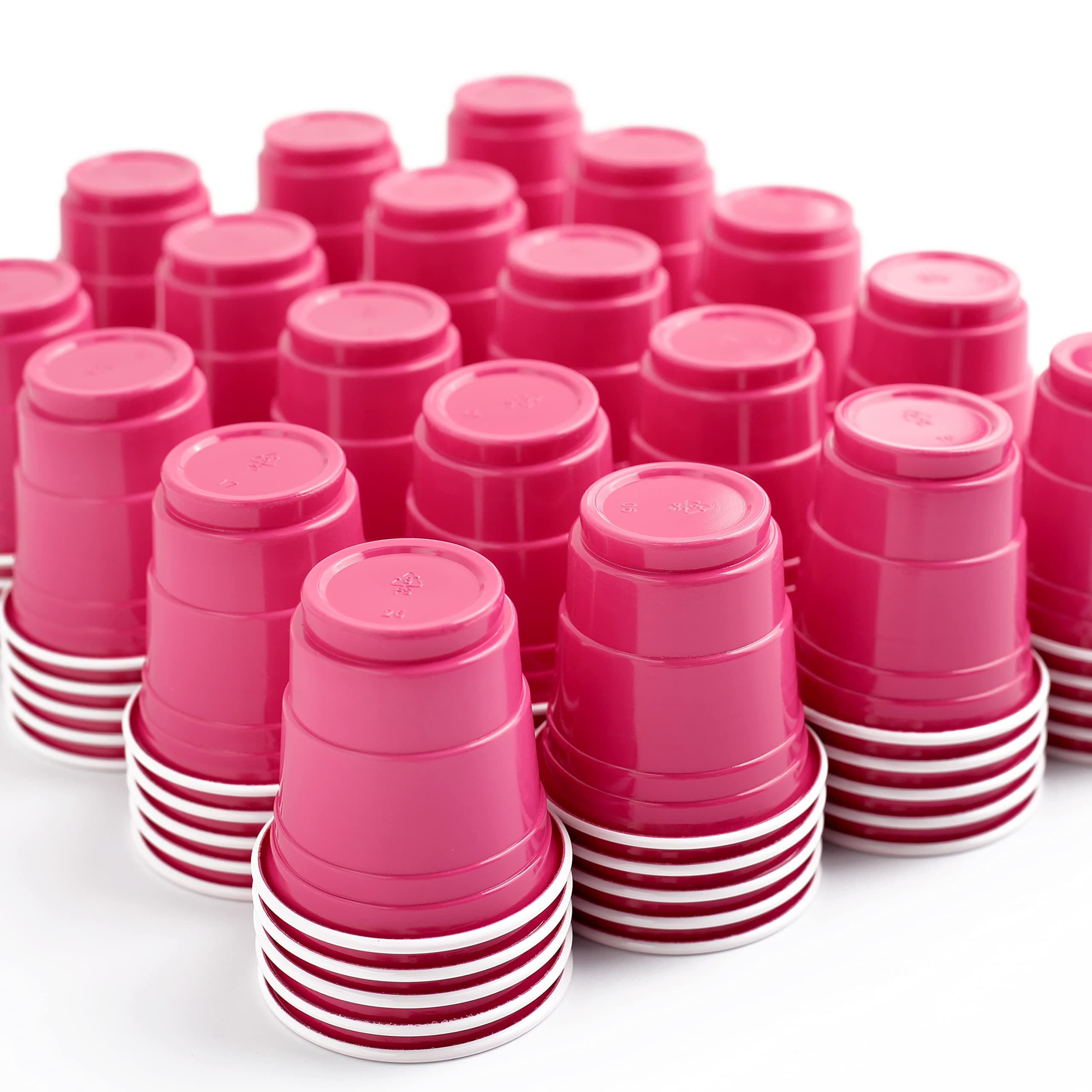 100 Pack 2oz Pink Plastic Shot Cups, Mini Cups for Birthday, Bachelorette Party, Hot Pink Party Cups, Bachelorette Party Cups, Disposable Shot Cups, Baby shower, Tasting Jello Shots, Engagement Party