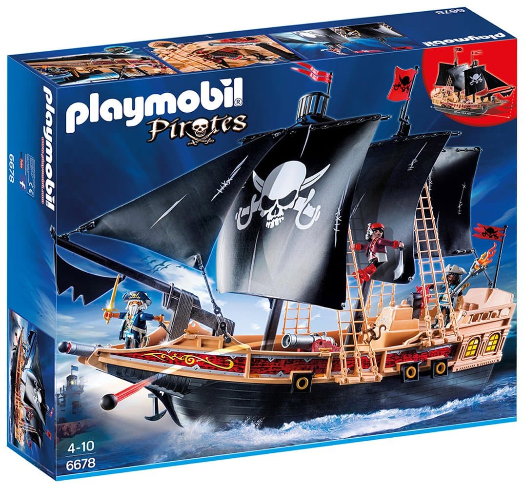 Playmobil 6678 Floating Pirate Raiders Ship with 3 Pirates