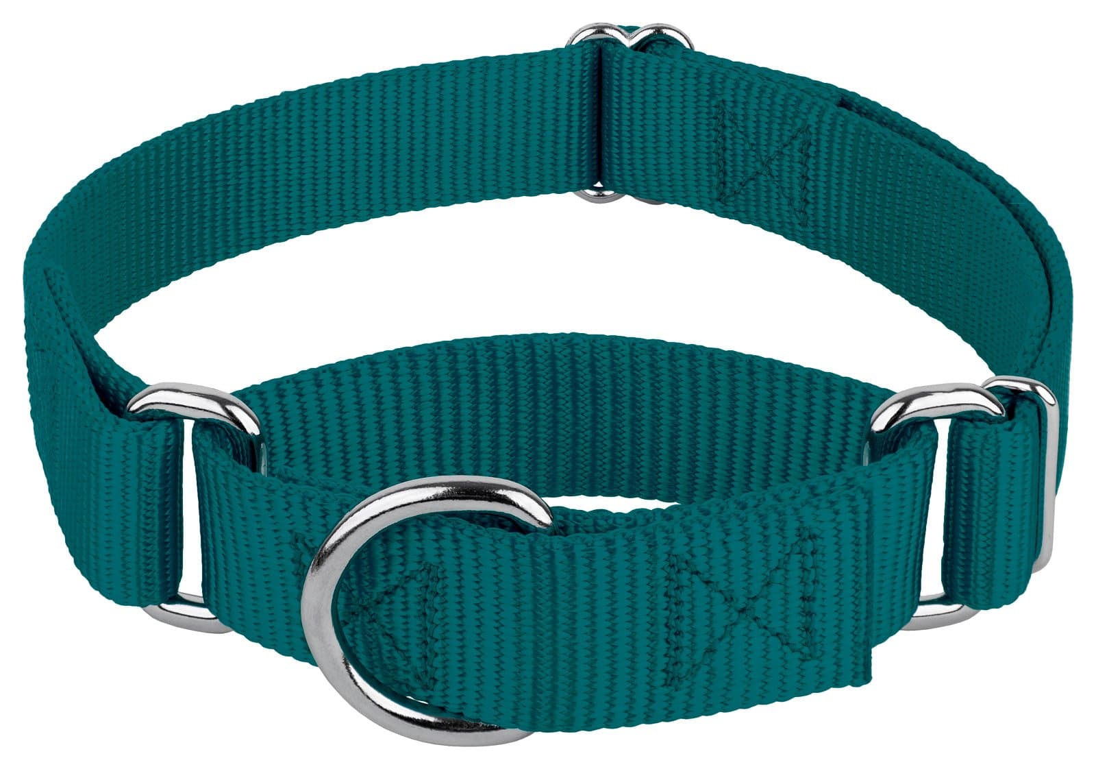 Country Brook Petz - Martingale Dog Collar - Heavy-Duty Training Collar with No Buckle - Service Dog Collar for All Pups - 10+ Cool Colors (Teal, 1 Inch, Medium)