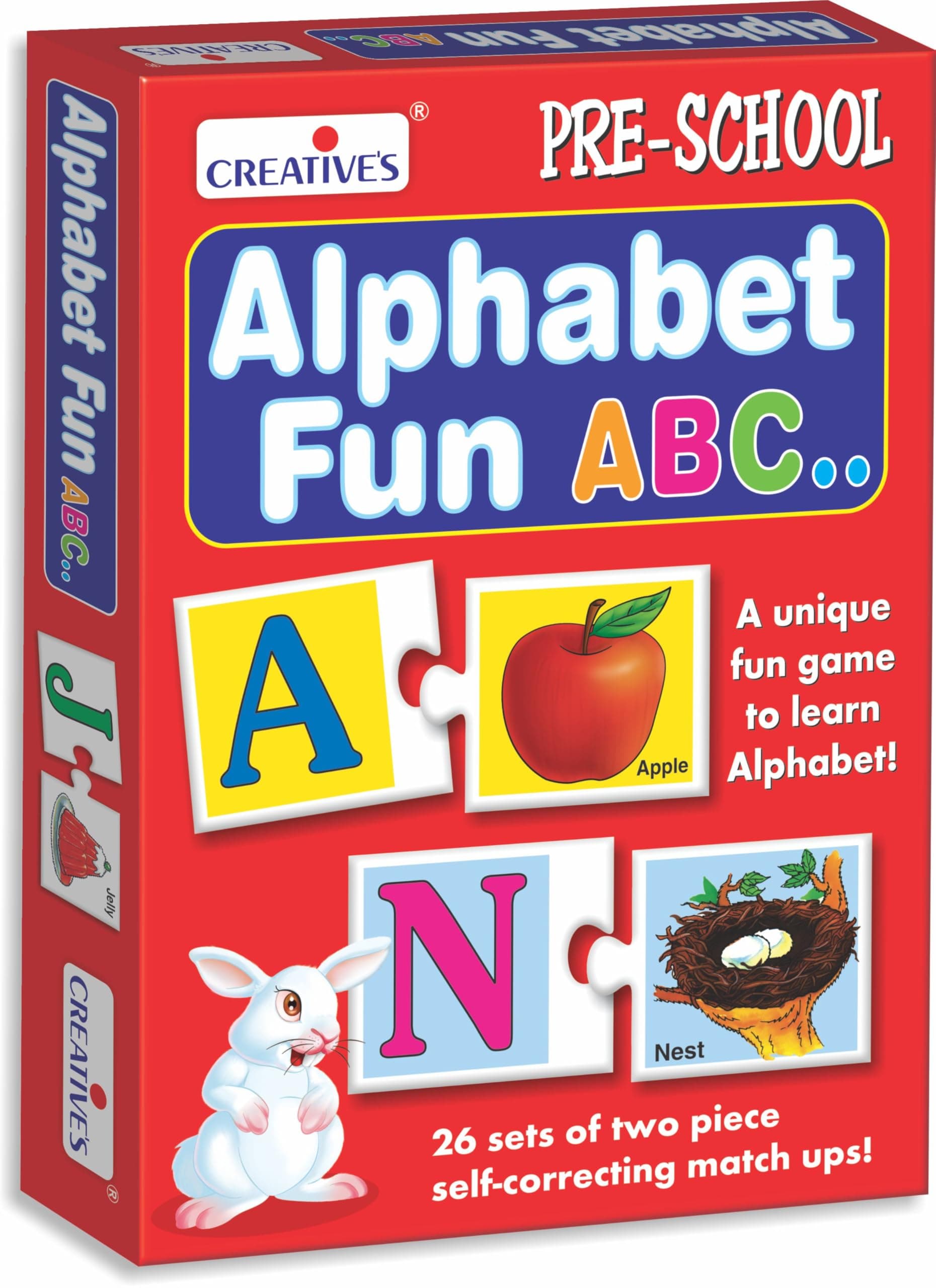 Creative's Alphabet Fun ABC| Early Learning Educational Puzzle Game | Eye-Hand Coordination Puzzles for Girls & Boys Fun with Learning | Alphabet Puzzle | Educational Gift for Kids 3 & Up