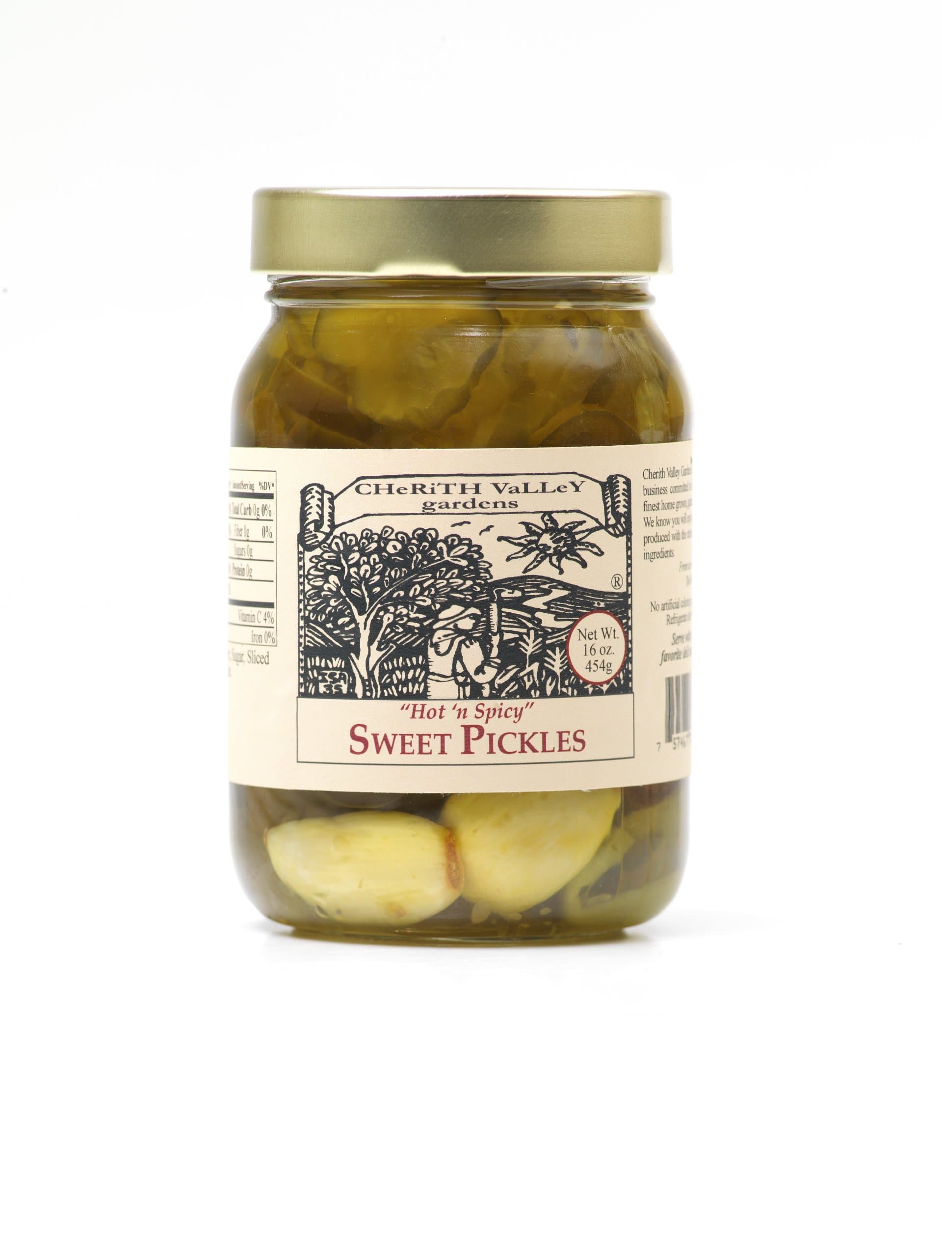 CHeRiTH VaLLeY gardens Hot 'n Spicy Sweet Pickles, 16 Ounce