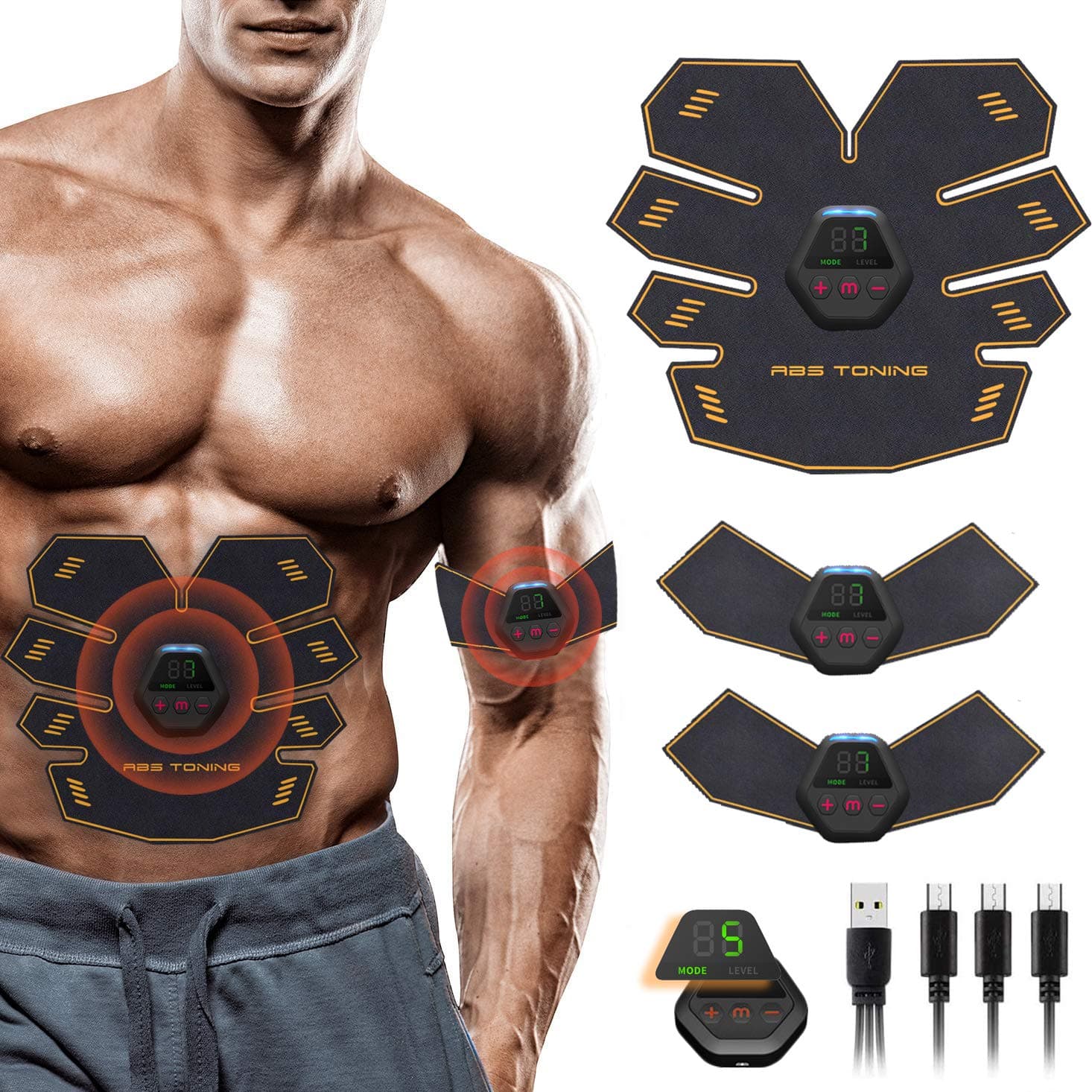 LOFFU Abs Trainer,EMS Abdominal Muscle Stimulator,Abdominal Toning Belts,ABS Machine Ab Belt Toning Gym Workout Machine For Men & Women