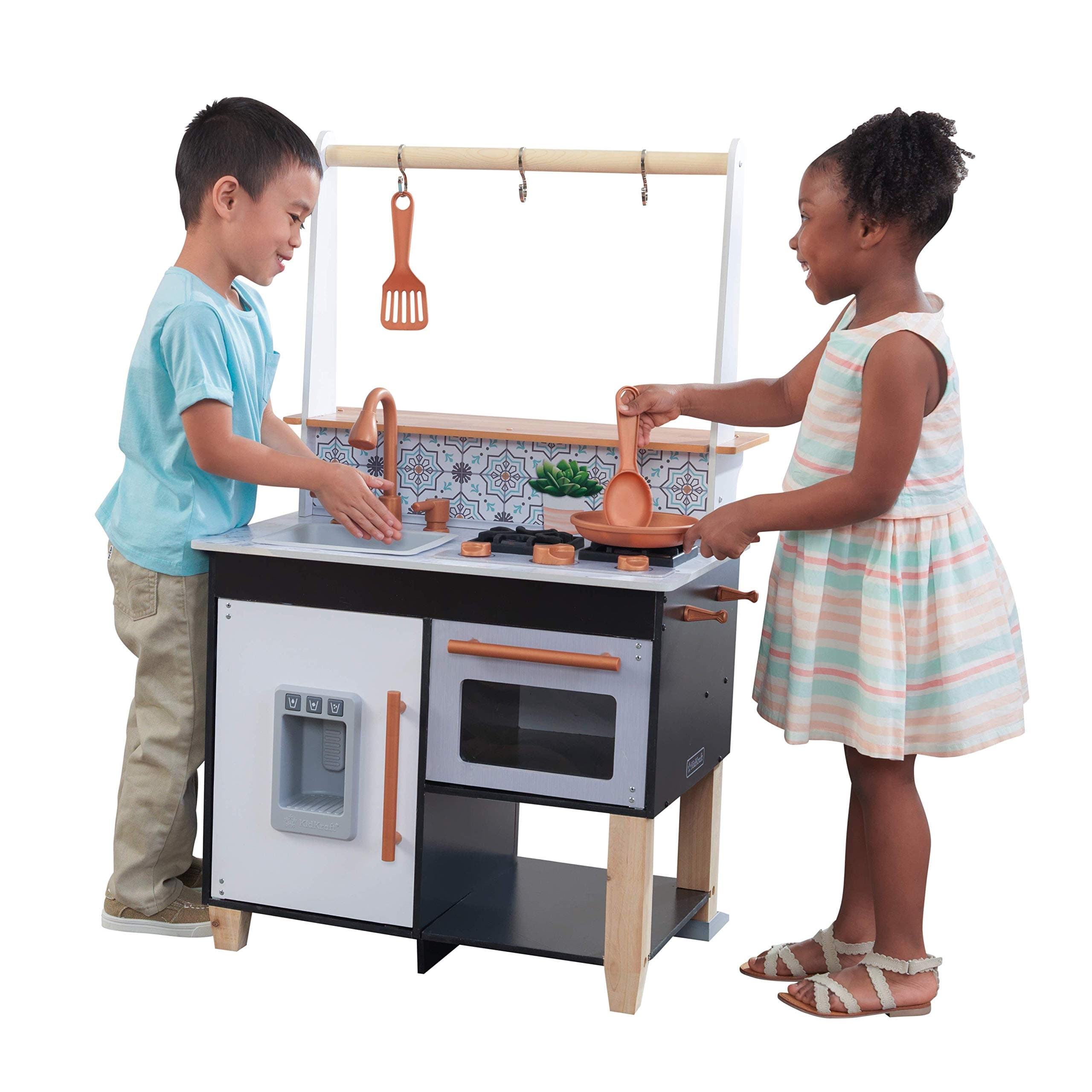 Artisan Island Play Kitchen for Kids, Wooden Toy Kitchen with Kitchen Accessories included, Kids' Kitchen set with Working Ice Maker, Toddler Toys, Kids' Toys, 53441