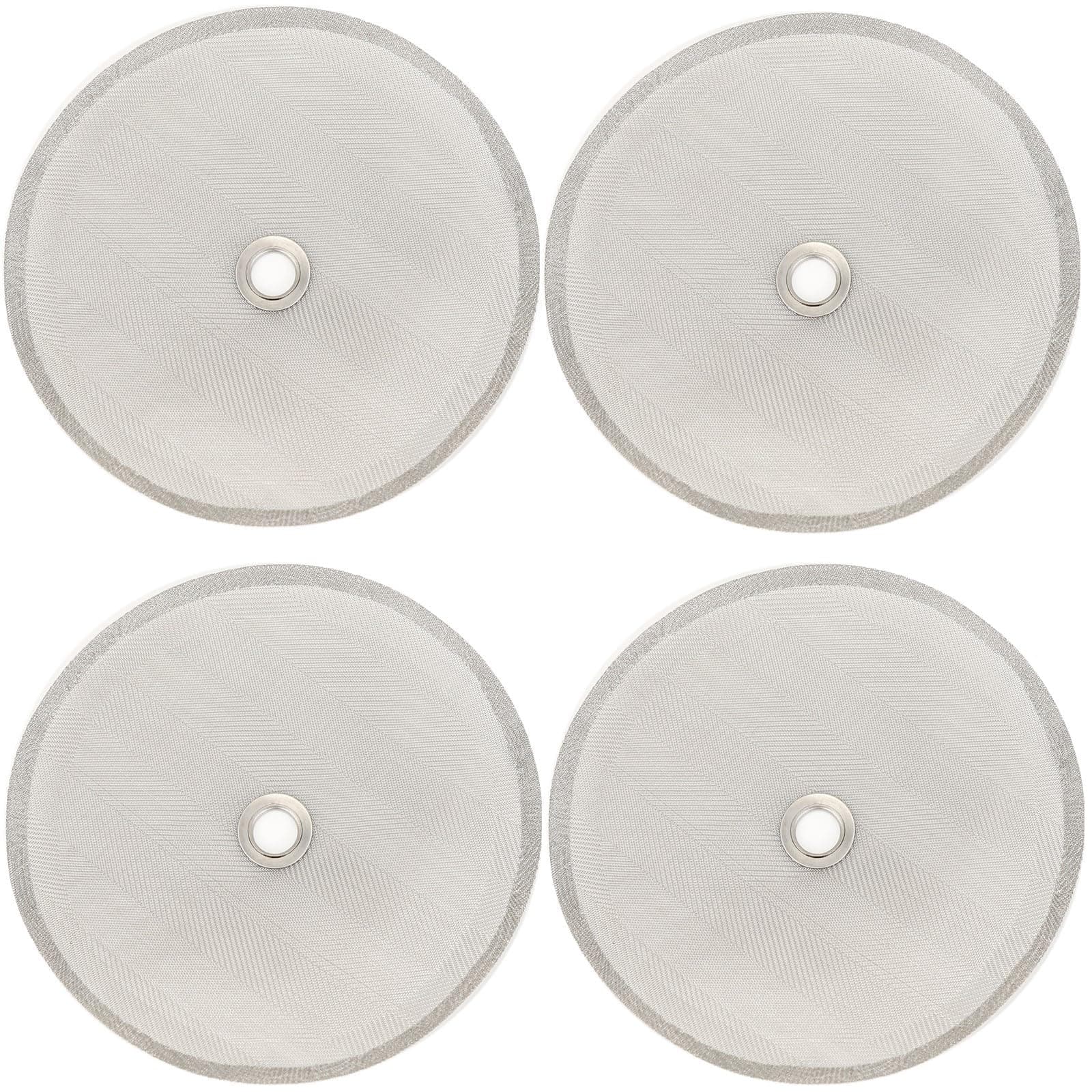 Universal French Press screen 4 inch for 34oz/8 cups/1000ml coffee press, 4 Pack french press filter replacement screen with metal center ring
