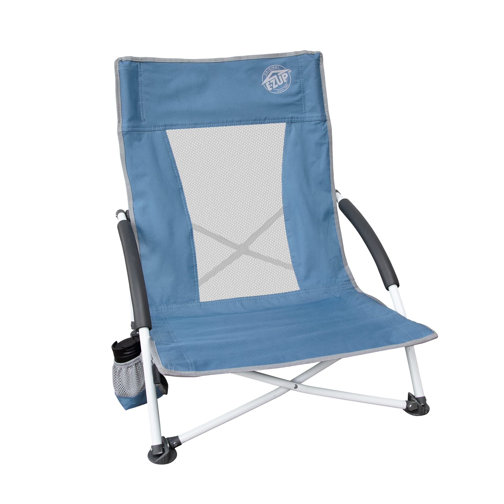 Low Sling Outdoor Folding Chair, Slate Blue