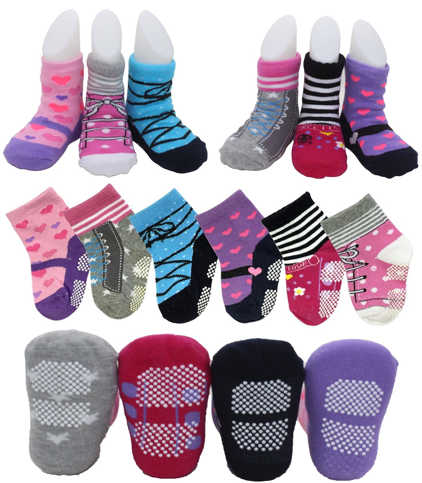 Baby Girls Anti Slip Crew Socks