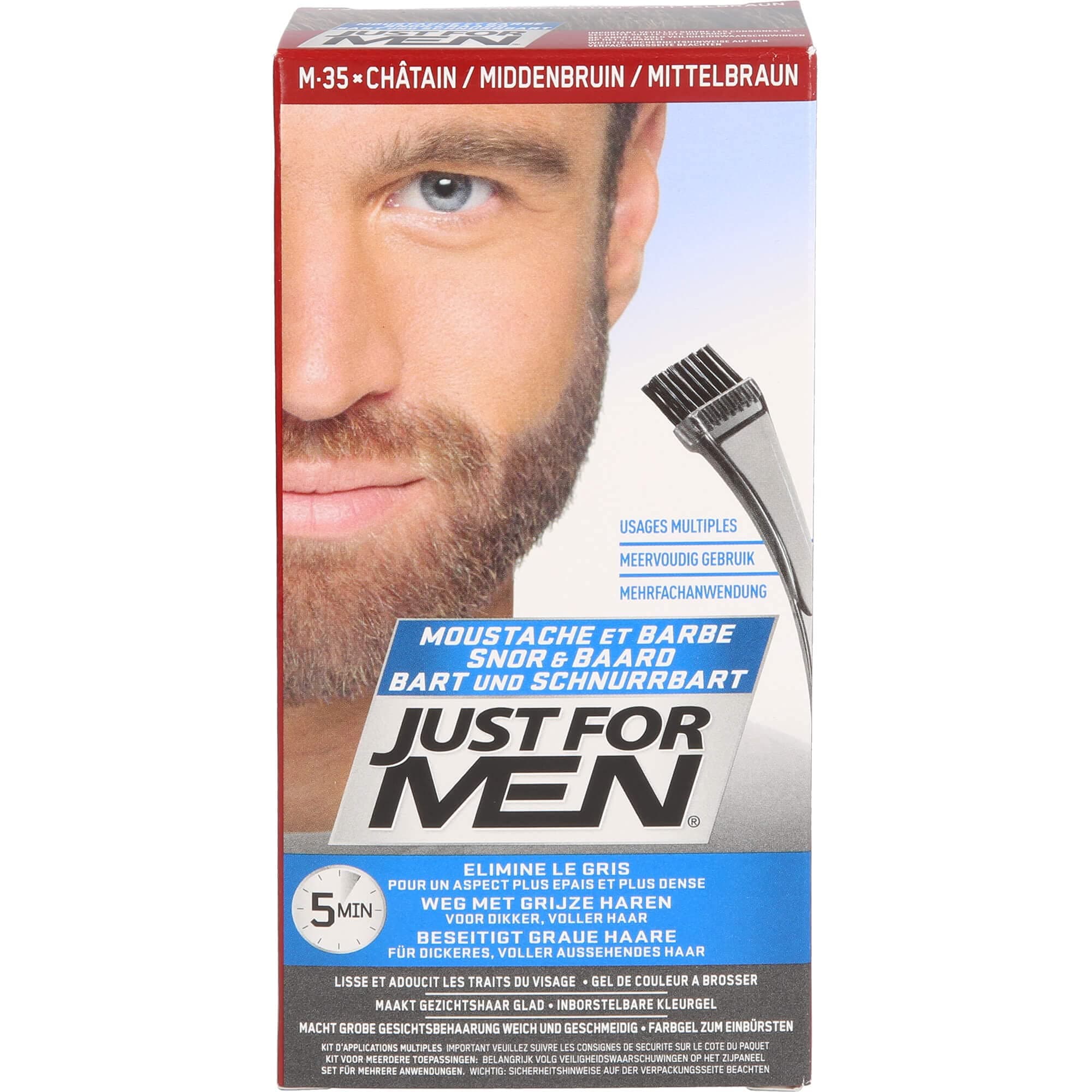 Color Gel Mustache & Beard M-35 Medium Brown 1 ea