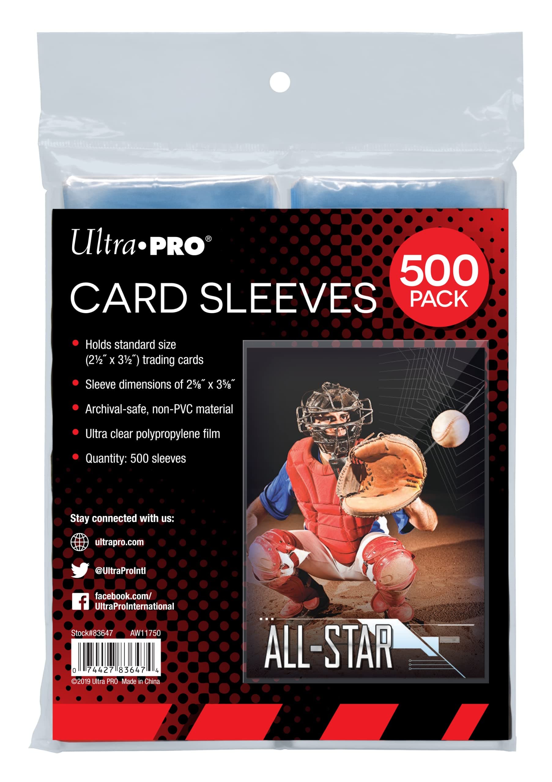 Ultra PRO - Penny Sleeves® Clear Card Sleeves for Standard Size Trading Cards measuring 2.5" x 3.5" (500 count pack)