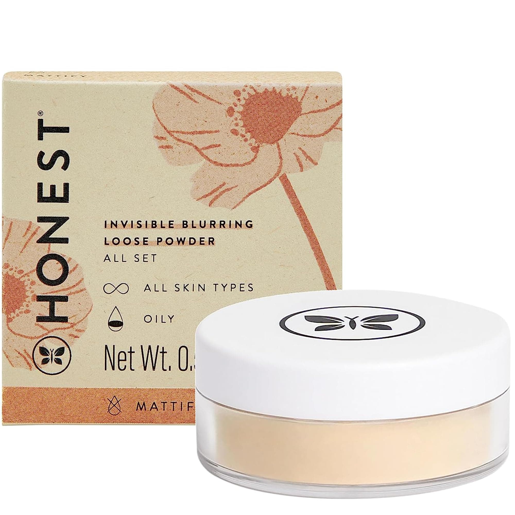 Honest Beauty Talc-Free Translucent Loose Setting Powder | Invisible, Matte Finish | EWG Verified, Vegan + Cruelty Free | .56 oz