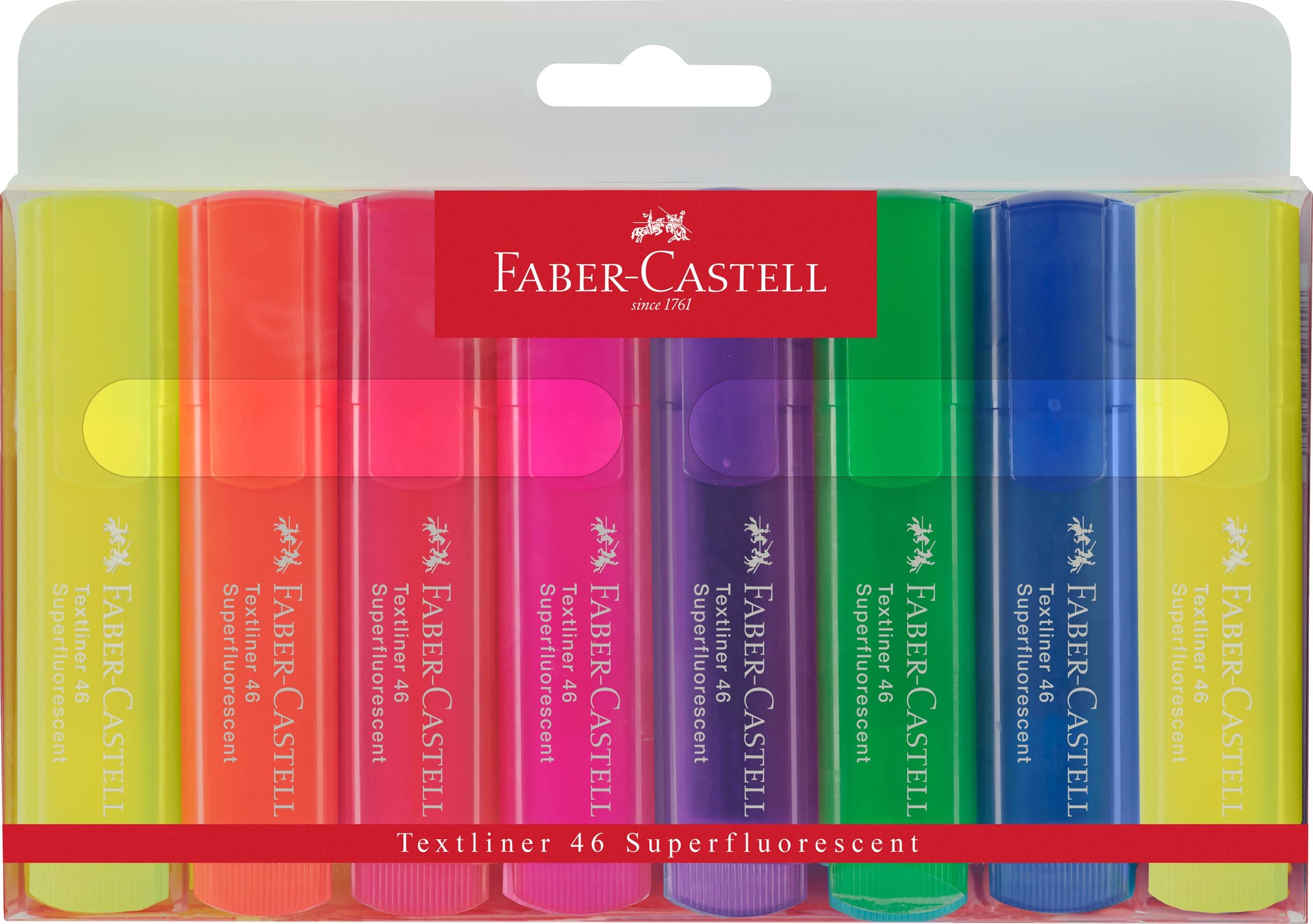 Fluorescent Highlighter Set - 8 Chisel Tip Highlighter Pens in Assorted Neon Colors