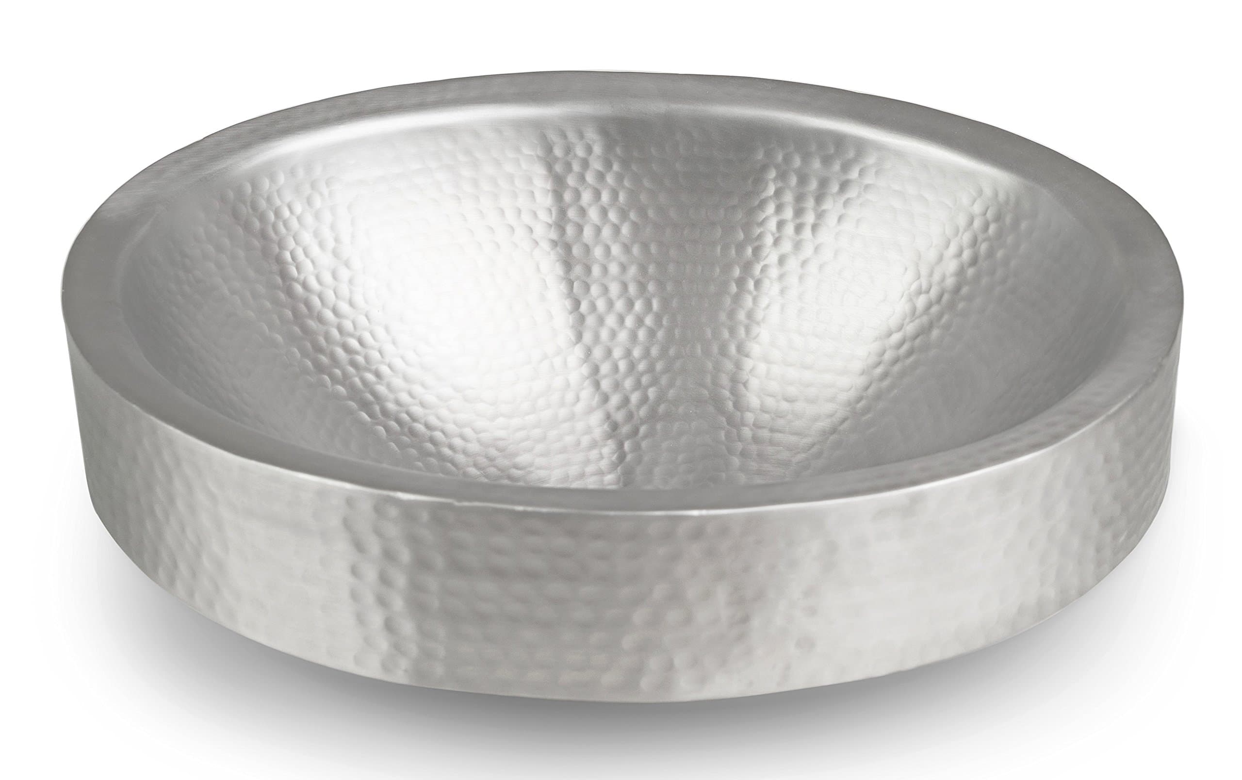 Monarch Abode 18002 Hand Hammered Oval Skirted Sink (17 inches), Nickel
