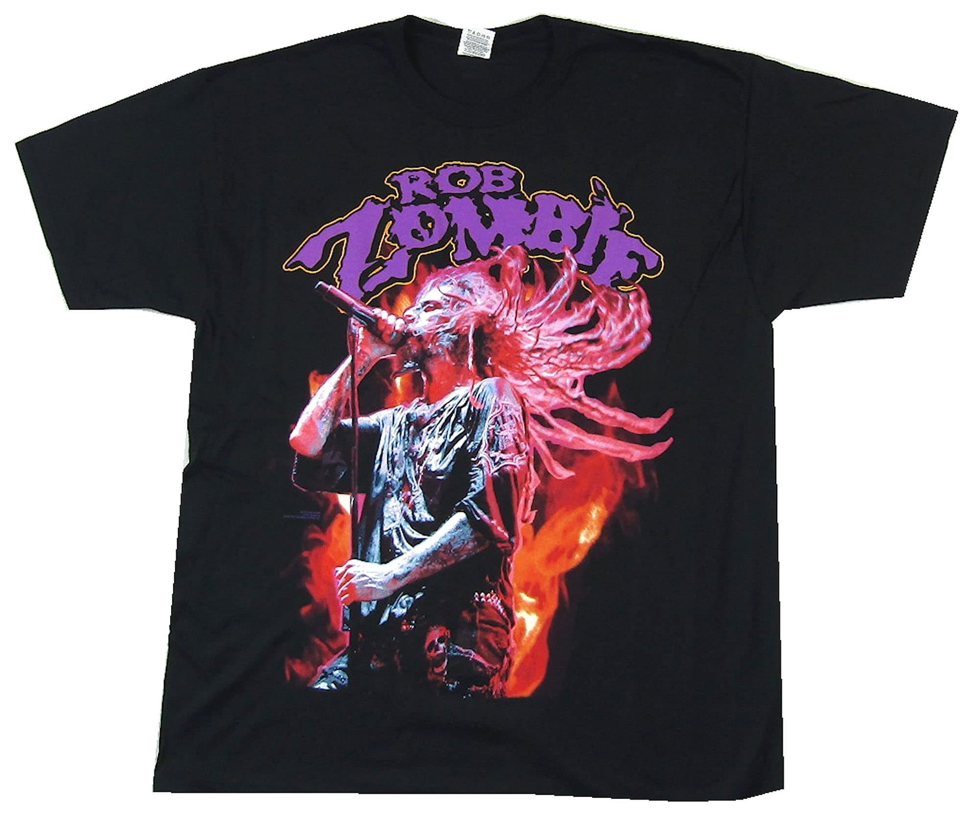 Venanoci Rob Zombie Concert Photo Swinging Image Black T Shirt (XL)