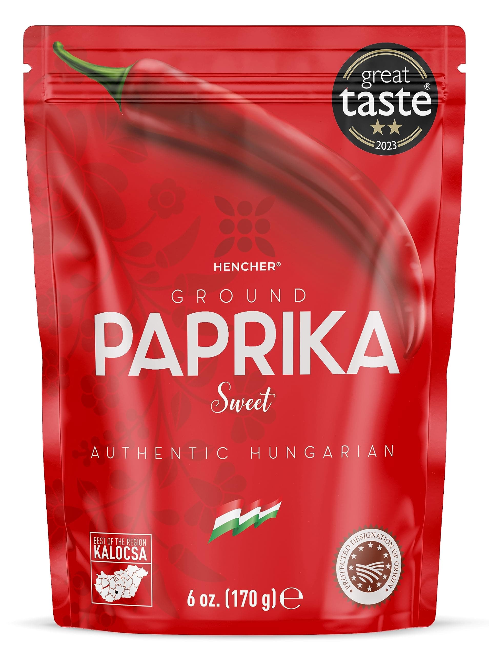 Artisan SWEET Hungarian Paprika Powder (6oz/170g) Winner of 2023 Great Taste Awards, Non-GMO, Imported from Hungary, Amazing Color, Unrivalled Flavor