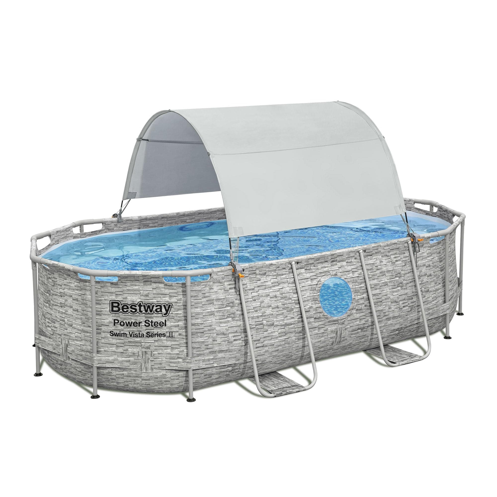 Bestway Flowclear Pool Canopy | Compatible with Most Oval or Rectangular Above Ground Pools | UPF 40+ Sun Protection
