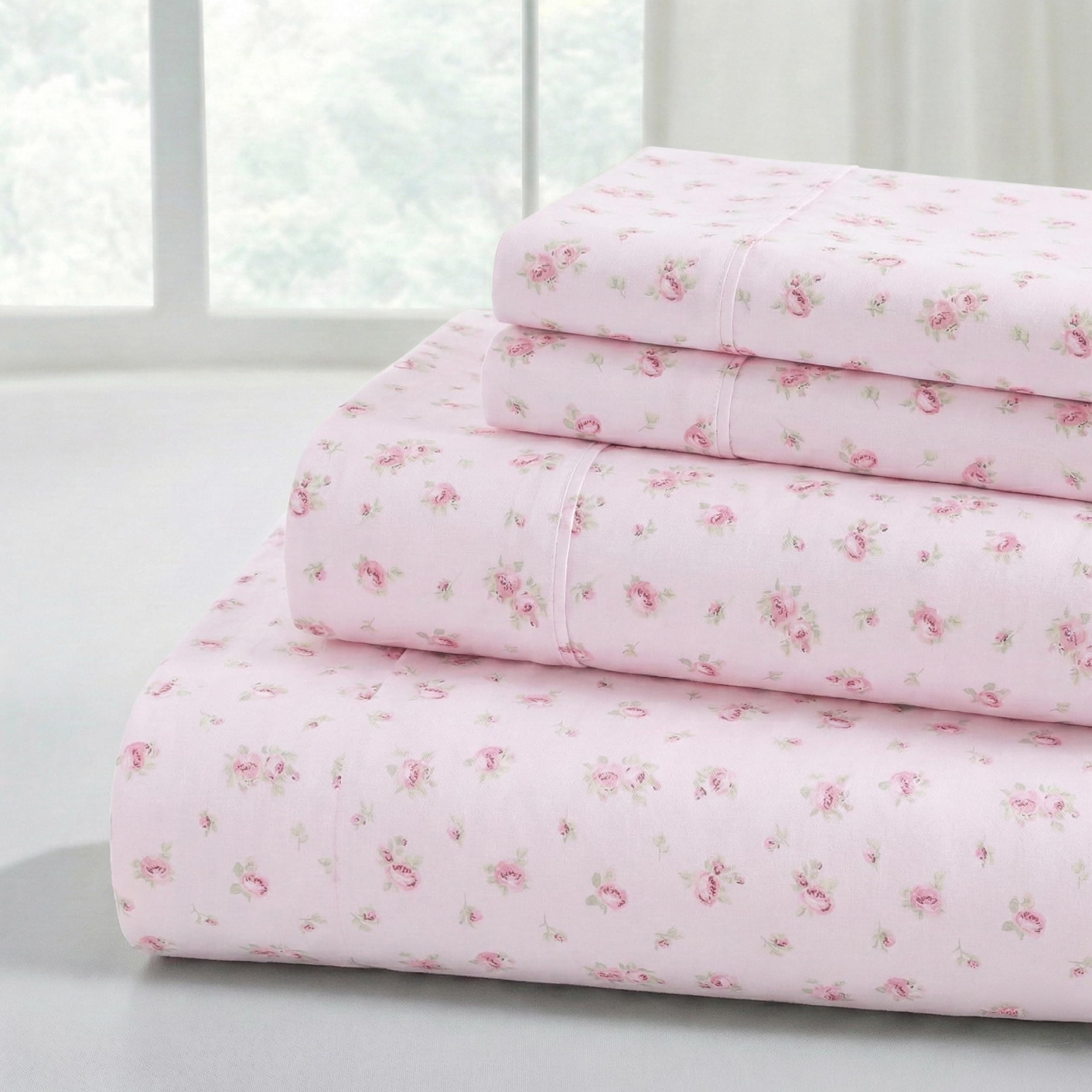 Modern Threads Silky Soft Microfiber and Wrinkle Free Sheets - Luxurious Microfiber Bed Sheets Includes Flat Sheet, Fitted Sheet with Deep Pockets, & Pillowcases Blush, Queen