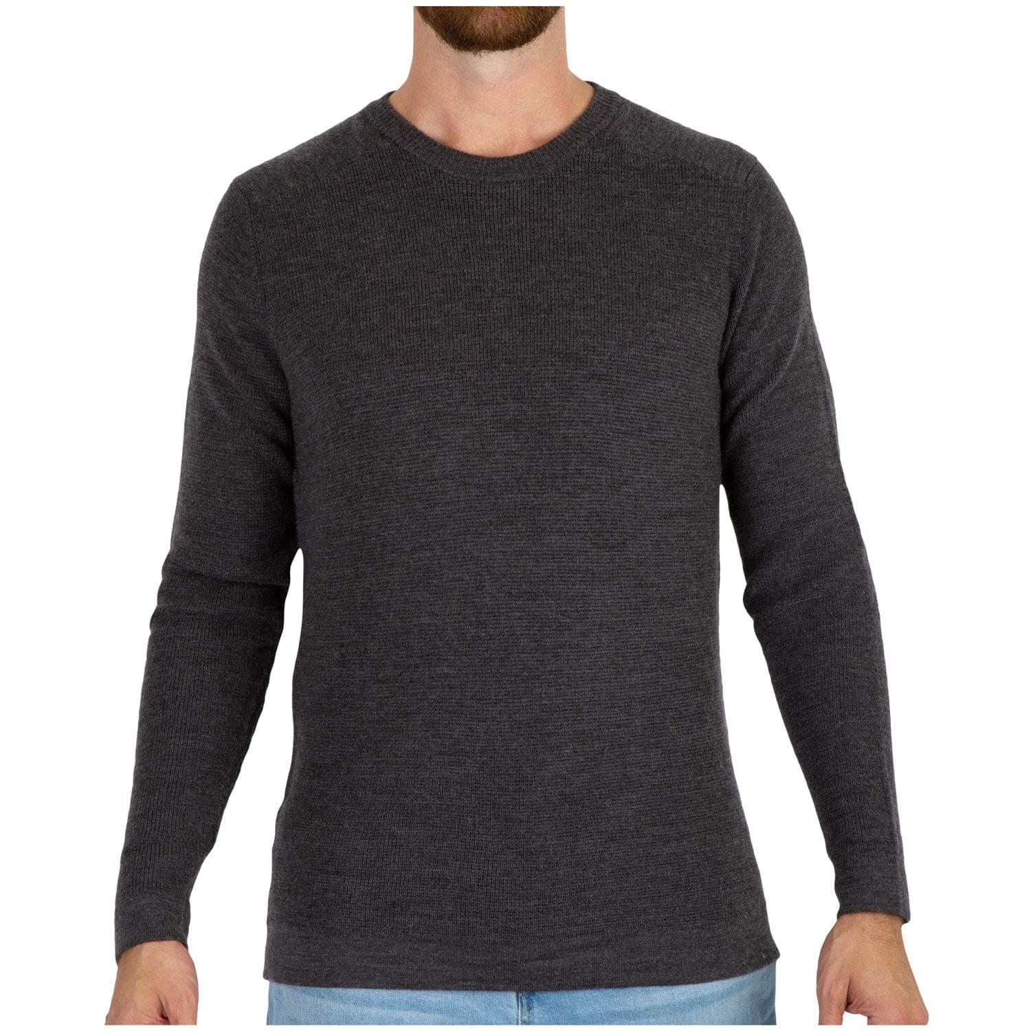 MERIWOOLMens Knit Sweater - Merino Wool Sweater Men Long Sleeve Shirt