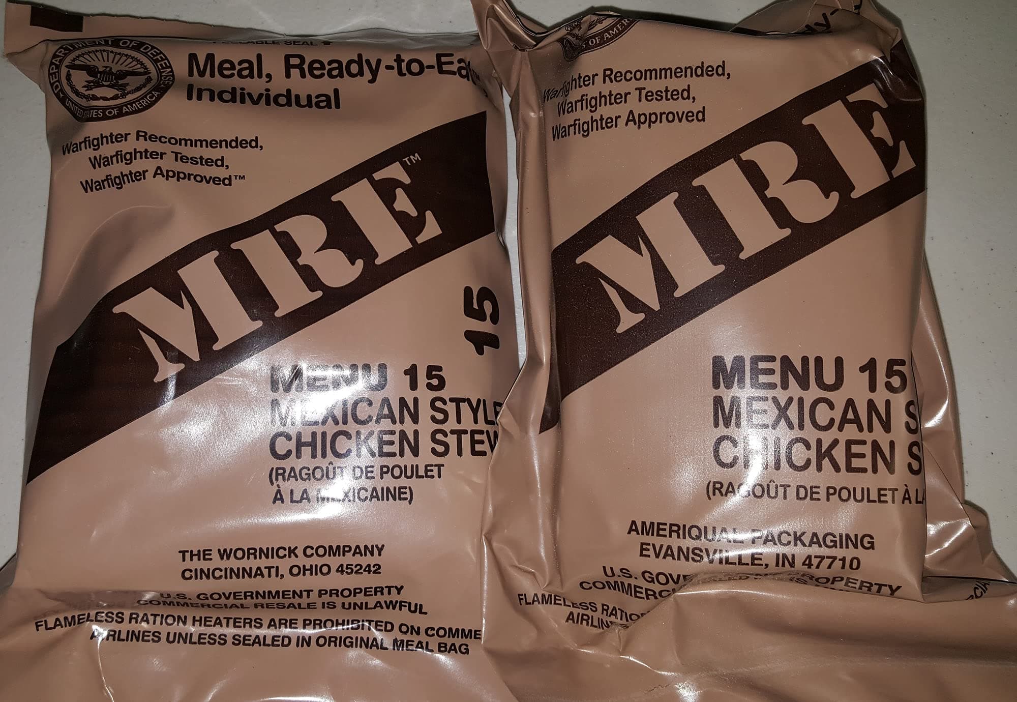 SOPACKO MREs (Meals Ready-to-Eat) Genuine U.S. Military Surplus Assorted Flavor (2-Pack) MRE