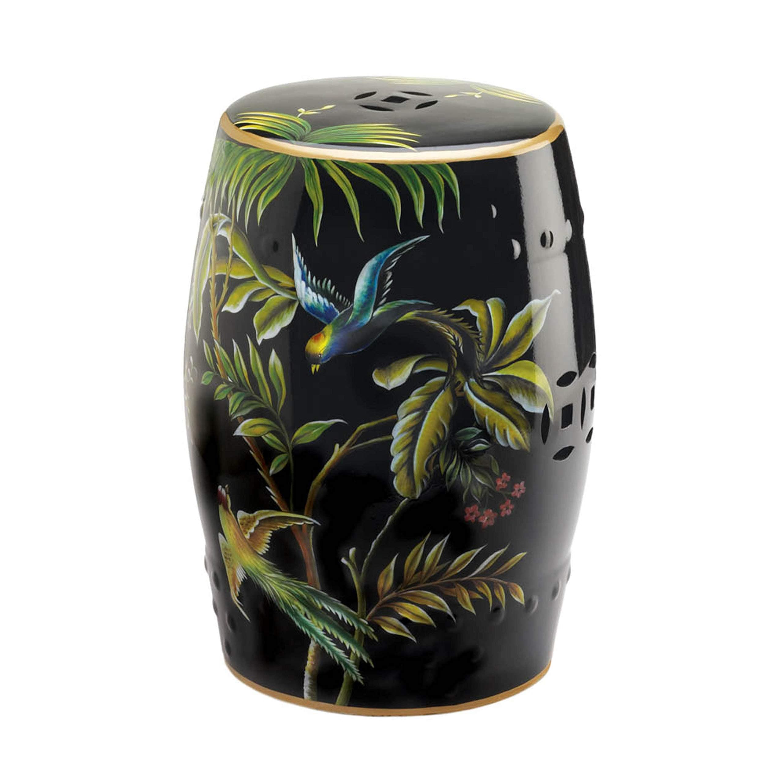 Accent Plus Tropical Birds Decorative Stool 13x13x18