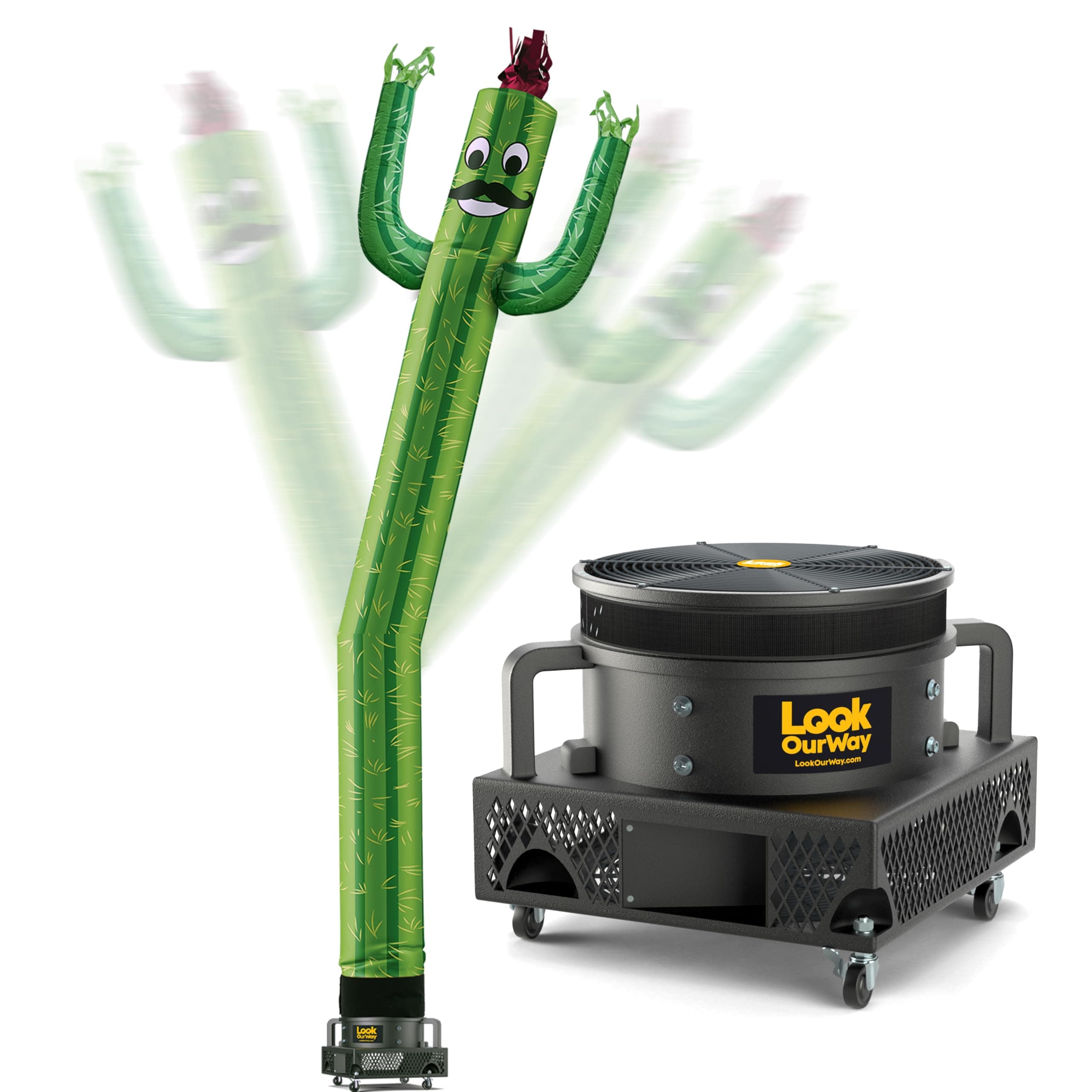 LookOurWay Air Dancers Wacky Waving Inflatable Tube Man Set - 20 Feet Tall Inflatable Dancing Man with Blower for Business Advertising - Character Themed - Cactus