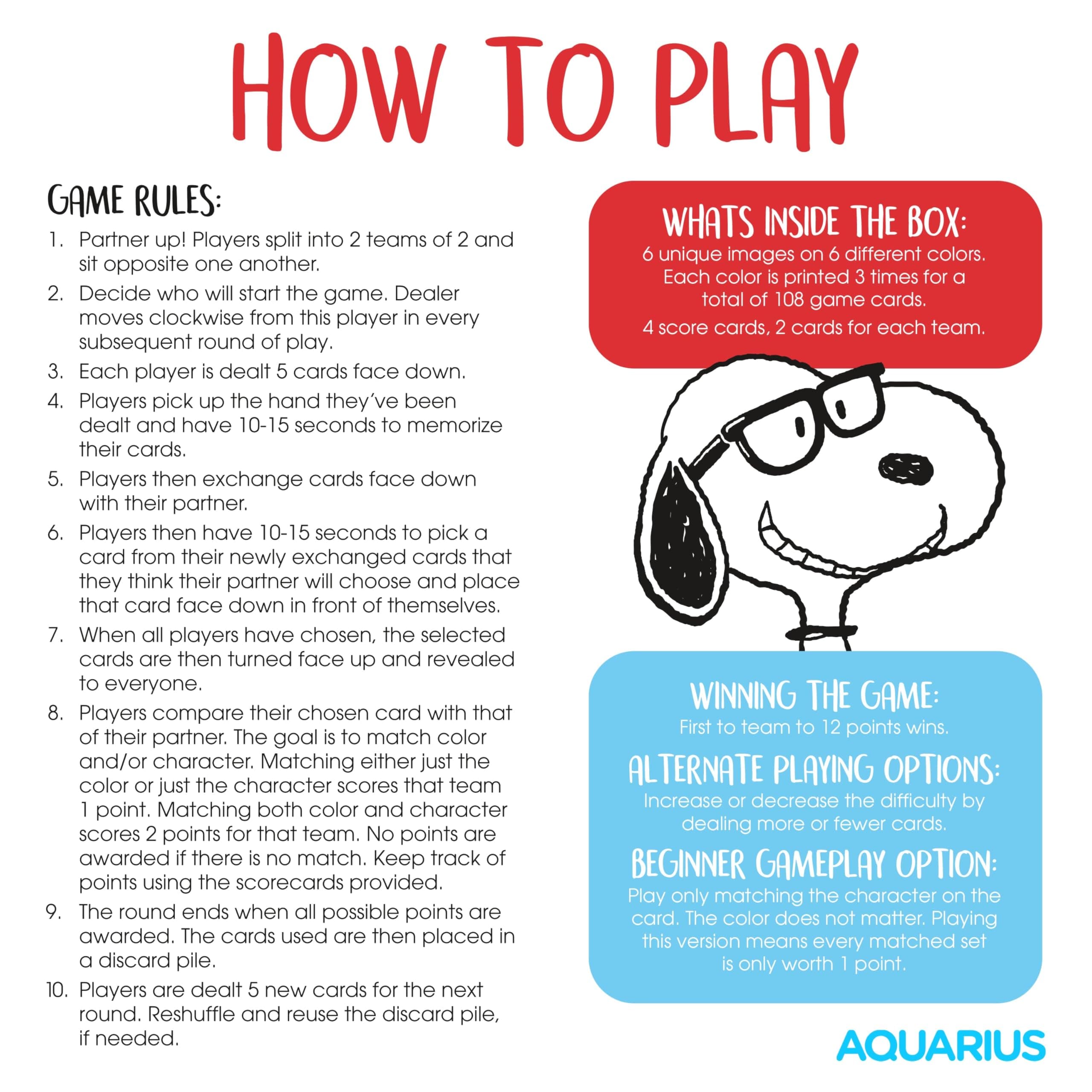 Aquarius Peanuts Memory Master Card Game - Fun Family Party Game for Kids, Teens & Adults - Entertaining Game Night Gift - Officially Licensed Merchandise