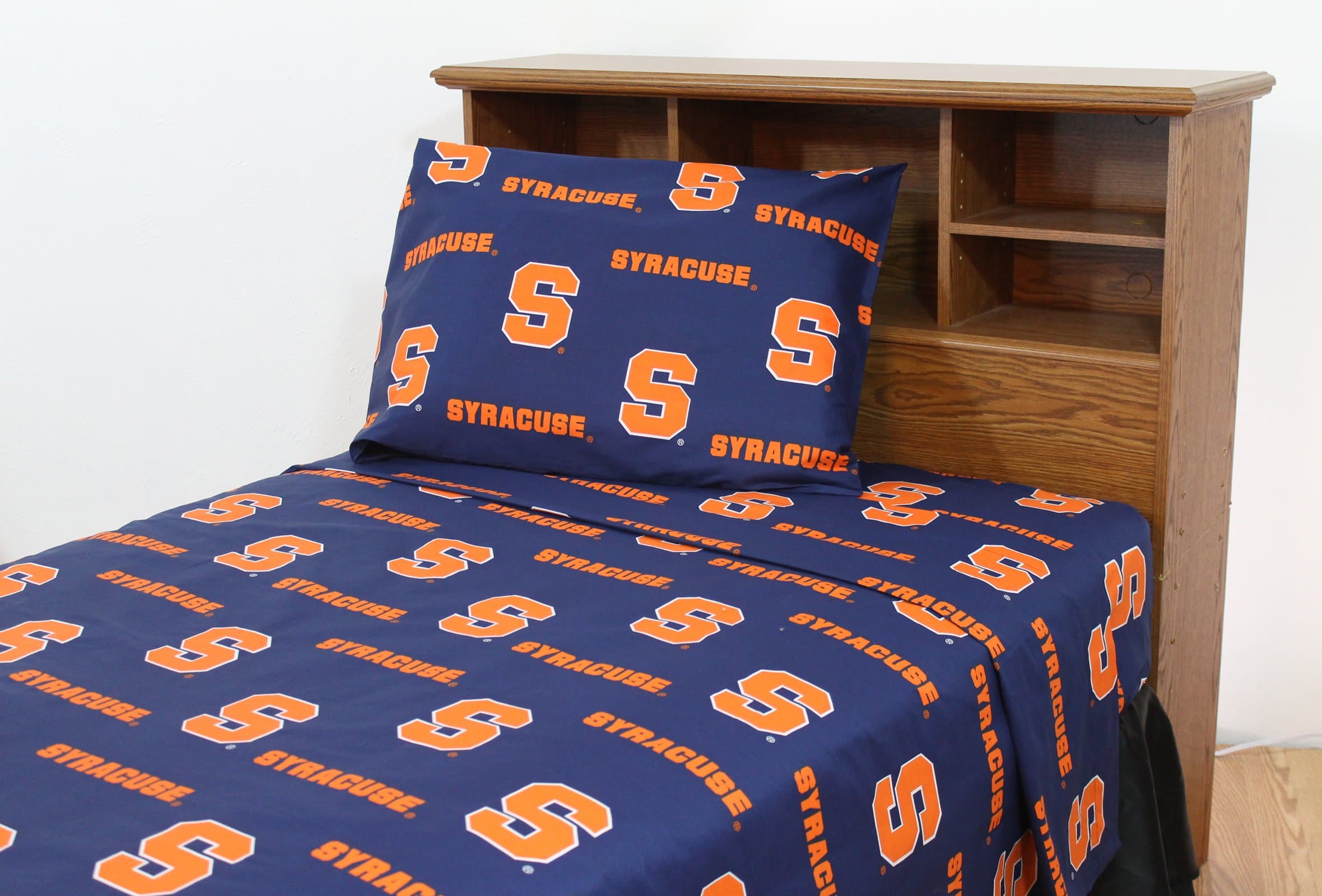 NCAA Cotton Sateen Sheet Set Size: Twin, NCAA Team: Syracuse, Color: Solid