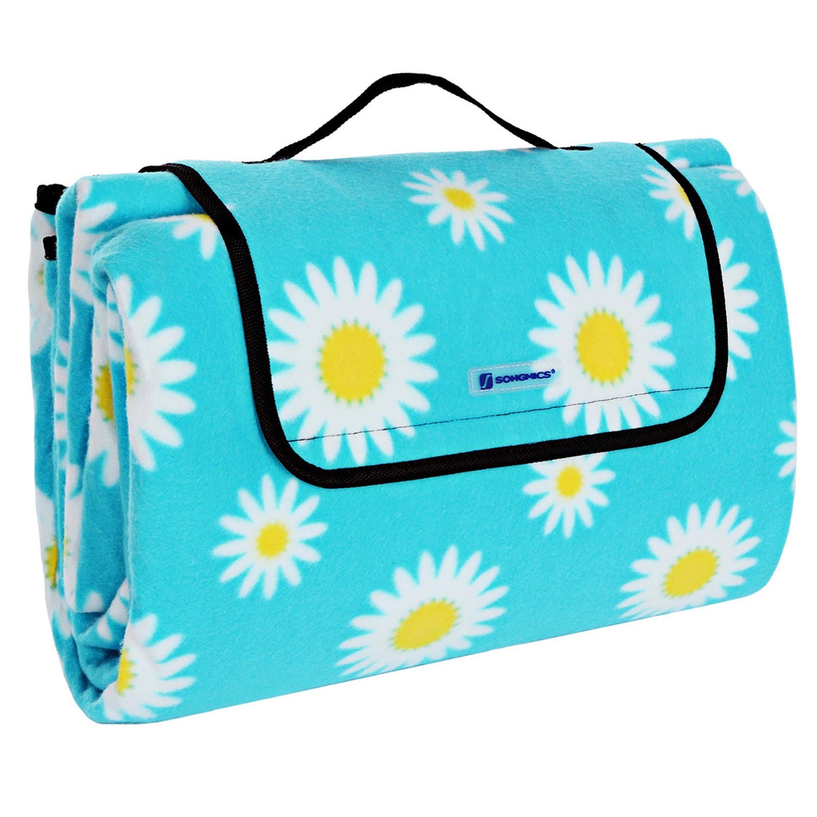 SONGMICS Picnic Blanket, Water-Resistant Outdoor Blanket, Beach Mat with Handle, Foldable and Portable, 200 x 200 cm, GCM74J