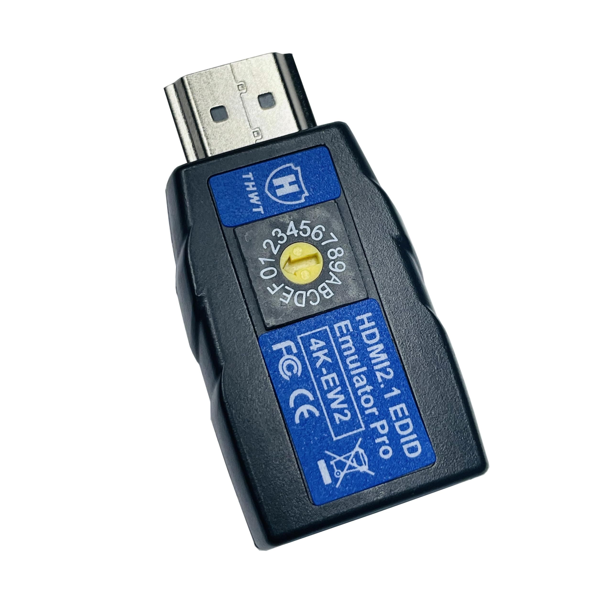 THWT HDMI 2.1 4K EDID Emulator PRO (Model: 4K-EW2), Support SCDC and Exact EDID Copy and Emulation, HDCP Pass-Through (not Bypass or Remove), 14 Pre-Set EDID Values with 2.1 Channel Audio