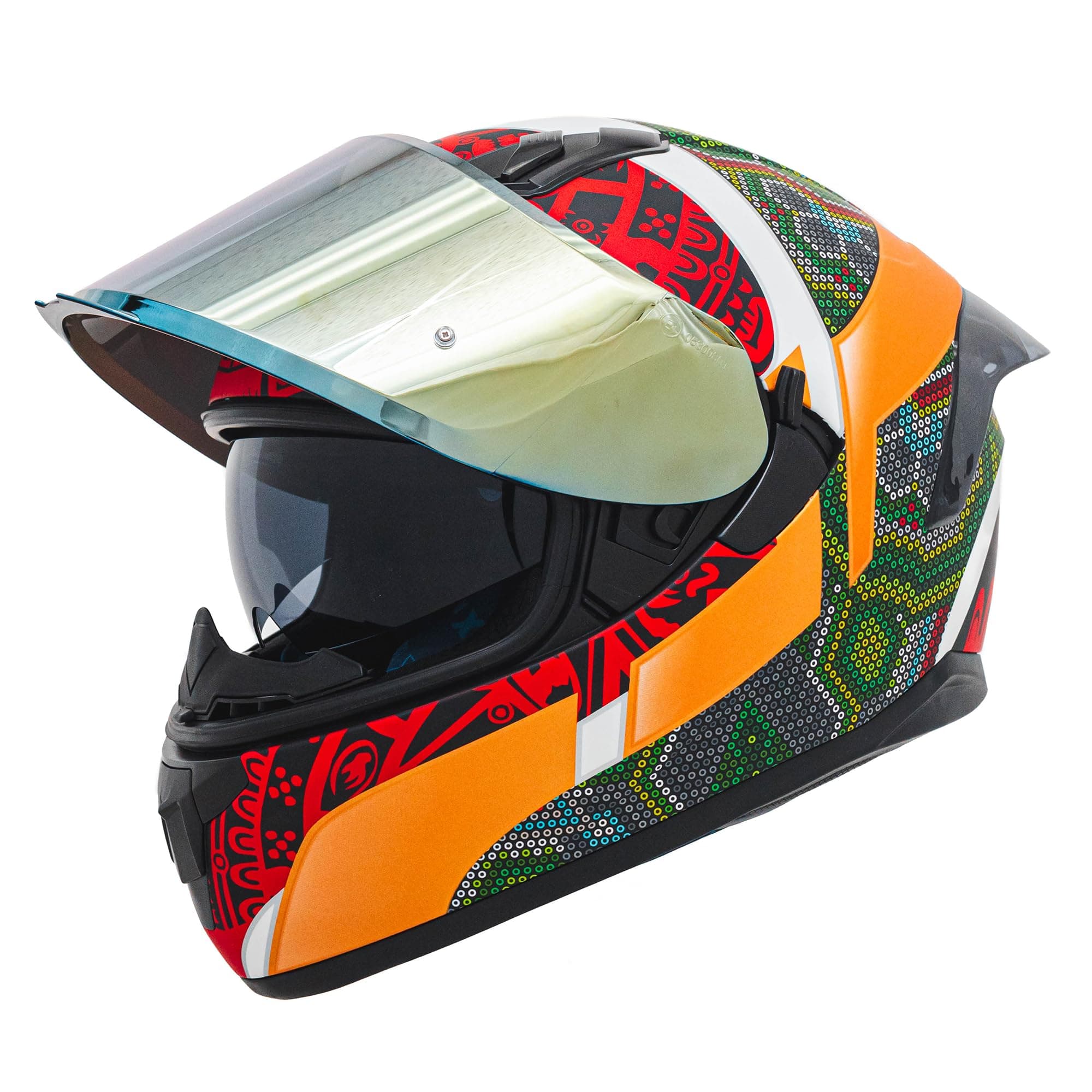 HAX Full Face Dual Visor Adult Motorcycle Helmet for Motorbike Street Bike with Pinlock Ready DOT Approved