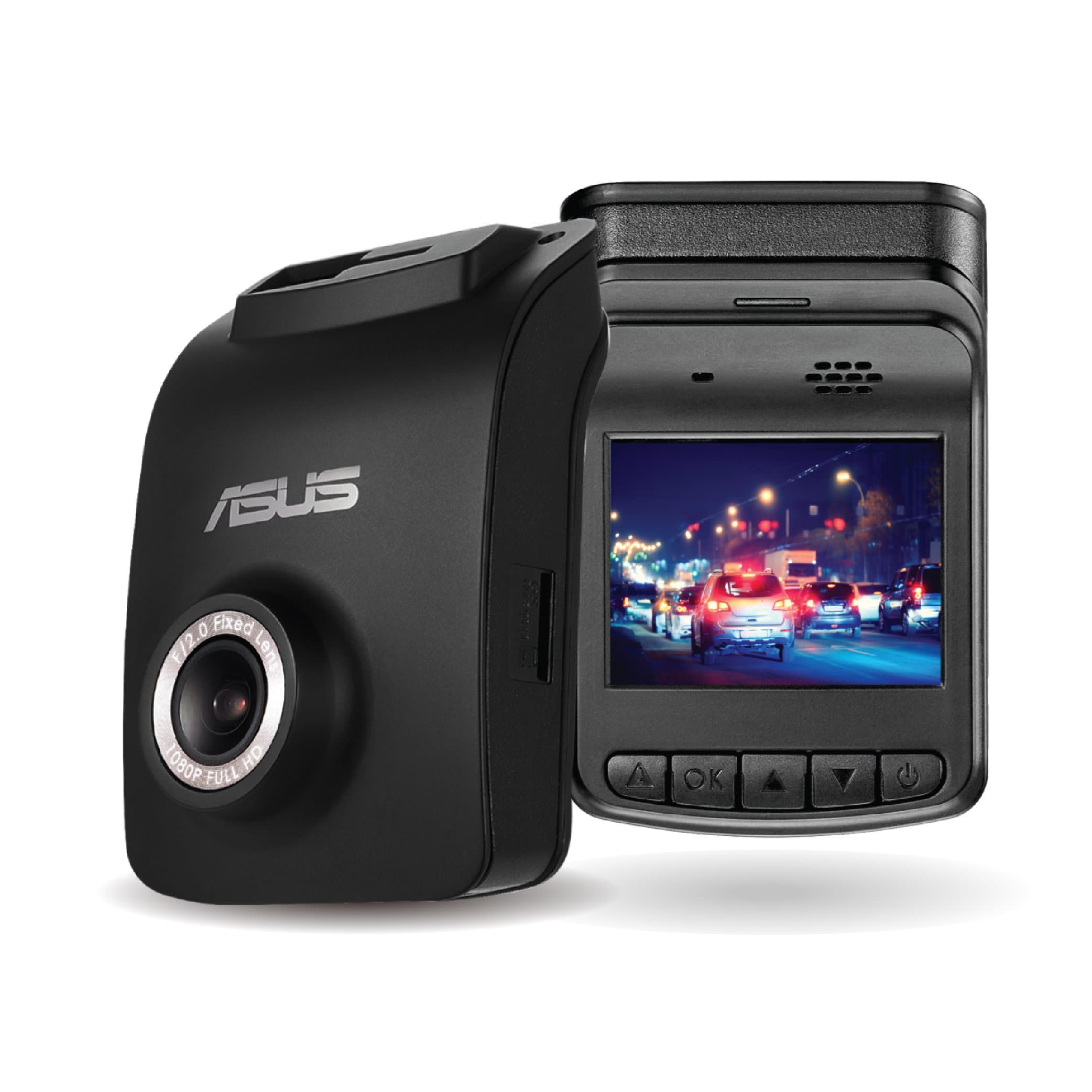 ASUS Reco Classic Car Dash Cam, 1080p Full HD, 140 Degree Wide-Angle Lens, Day/Night Recording
