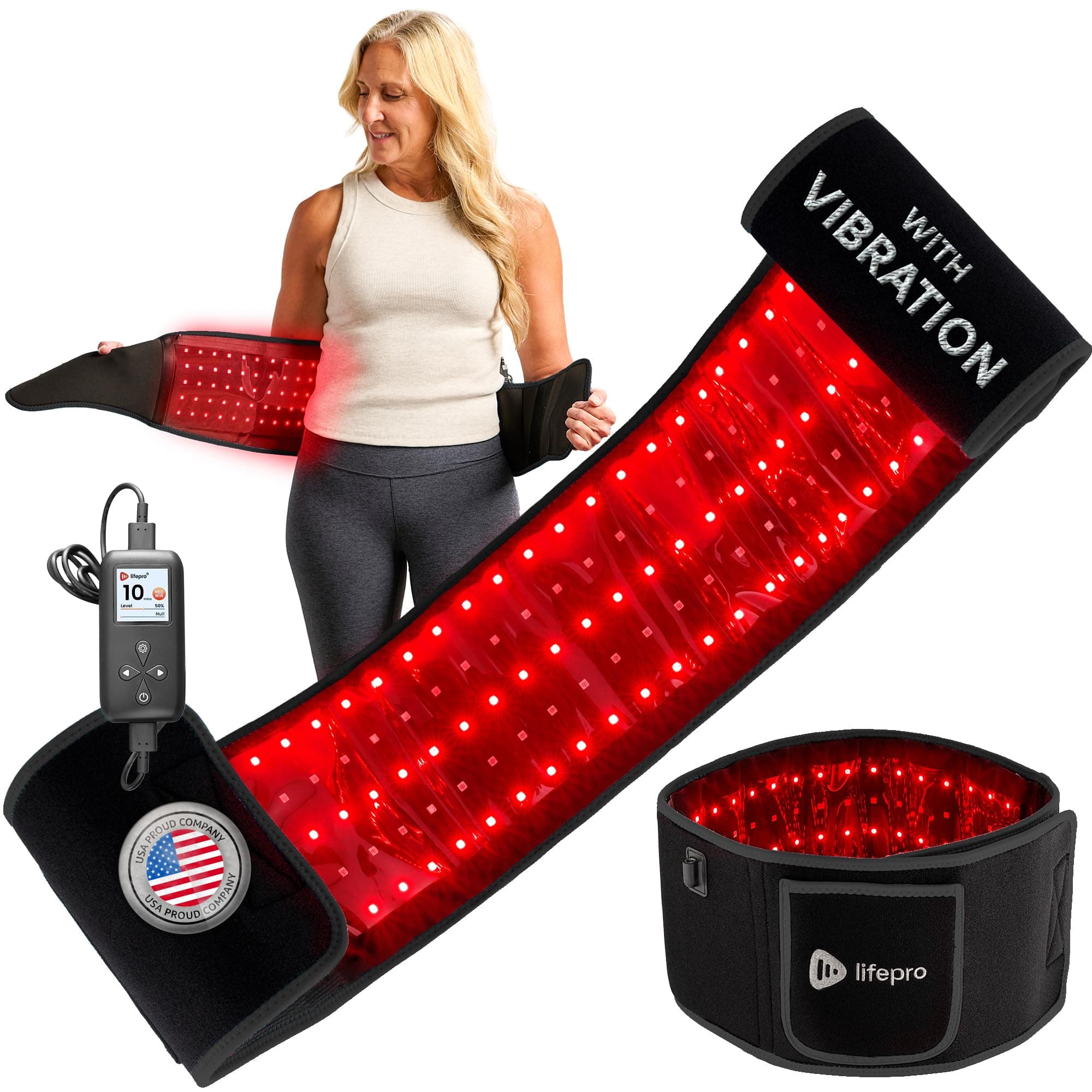 Red Light Therapy Belt - Near Infrared Light Therapy & Red Light Therapy for Muscle Pain, Inflammation, Elbow Joint & Back Pain Relief - Infrared Therapy or Infrared Light Therapy