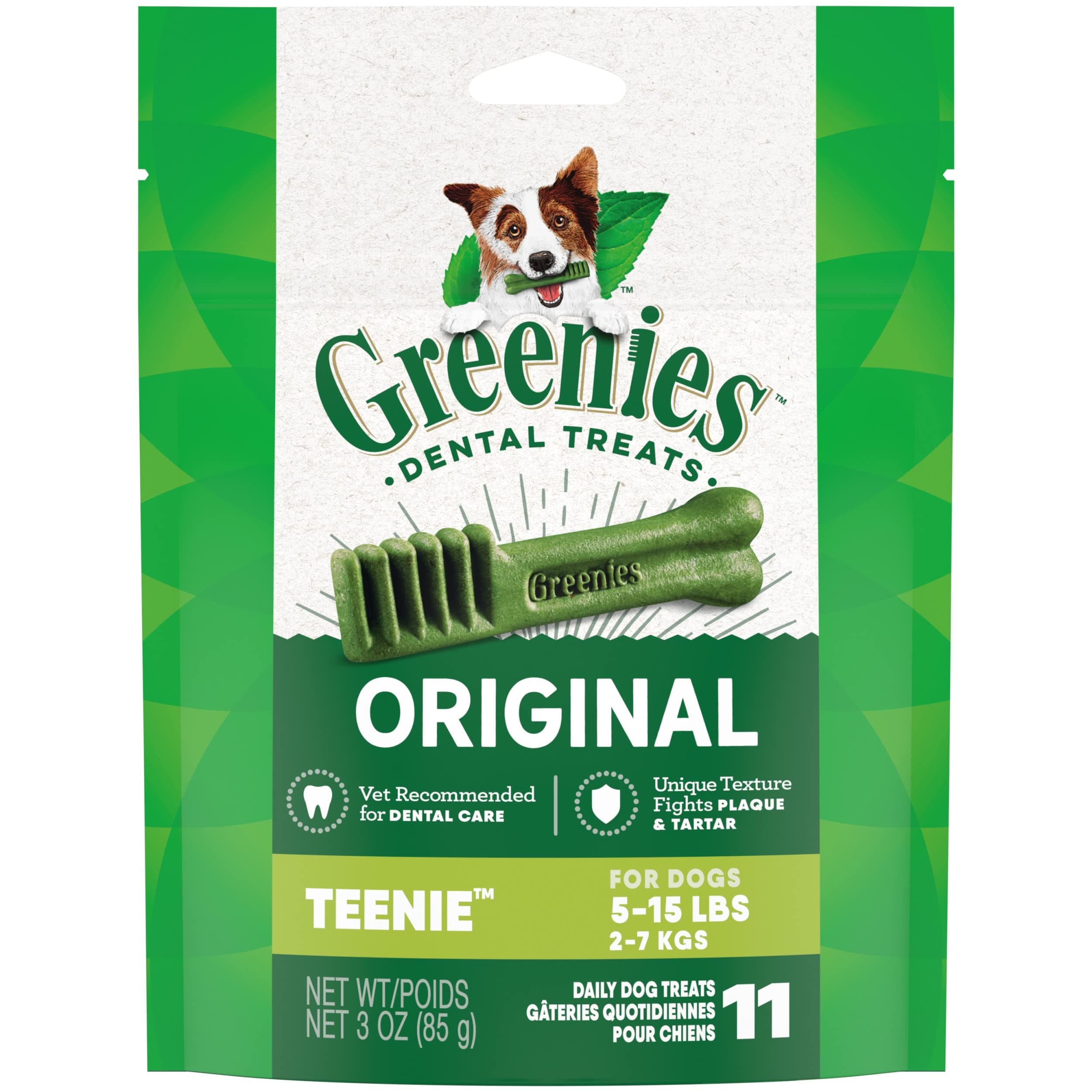 GREENIES Original Dental Teenie Treats for Dogs 5-15 Pounds 11 Count