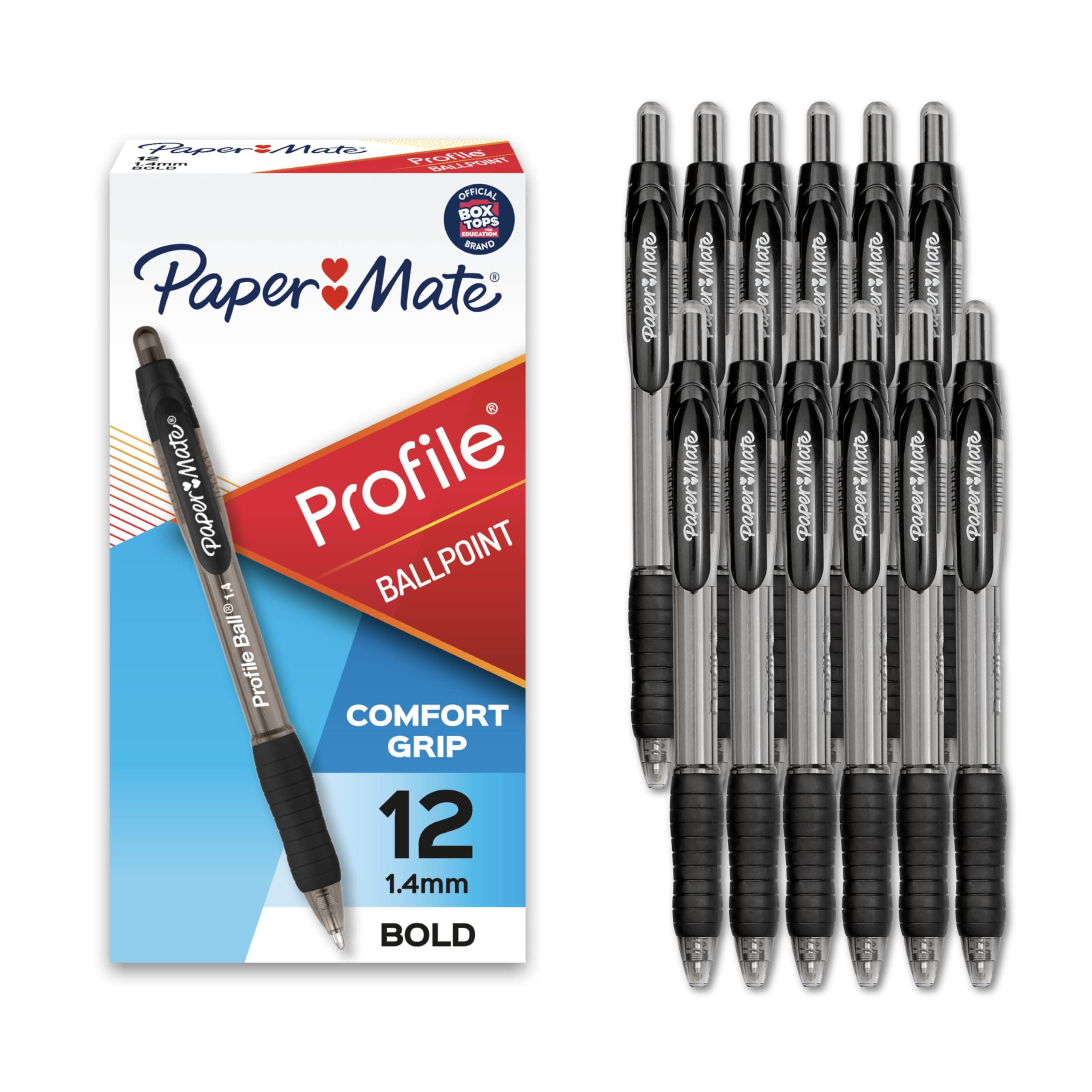 Profile Ballpoint Retractable Pen, Black Ink, Bold, Dozen (Parallel Import Product)