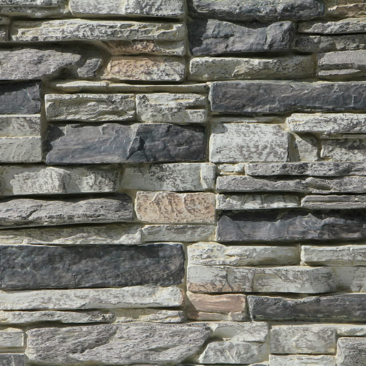 Lightning Ridge Faux Stack Stone Panel - 24 in x 48 in - Gray Fox (43.50 Sq. ft. / Case) 6 Pack