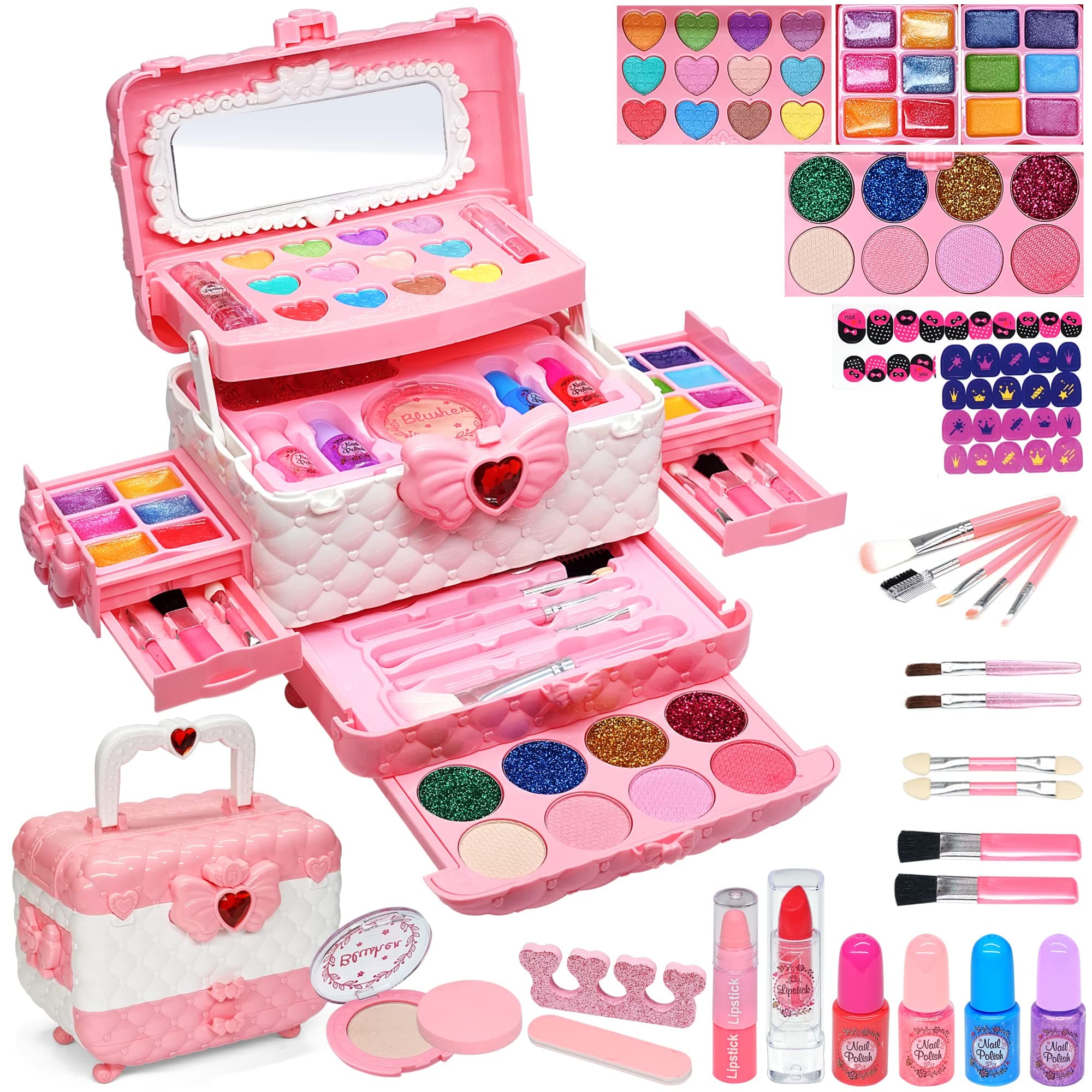 Kids Makeup Sets for Girls - Kids Makeup Sets for Girls 3-4,Play Make Up Kit,Maquillaje para Niñas, Best Toys for Little Girl,Princess Toddler Kid Stuff, Ages456789 10-12 Year Old Girl Birthday Gifts