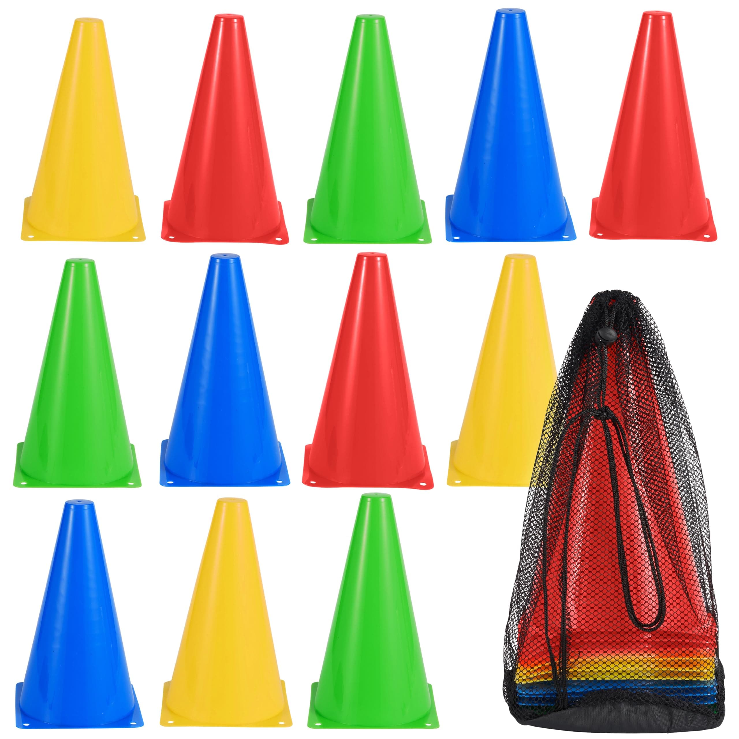 Bramble 12 Cones for Football Training Kids - Multisport Marker Set, Football Cones Training Set Kids