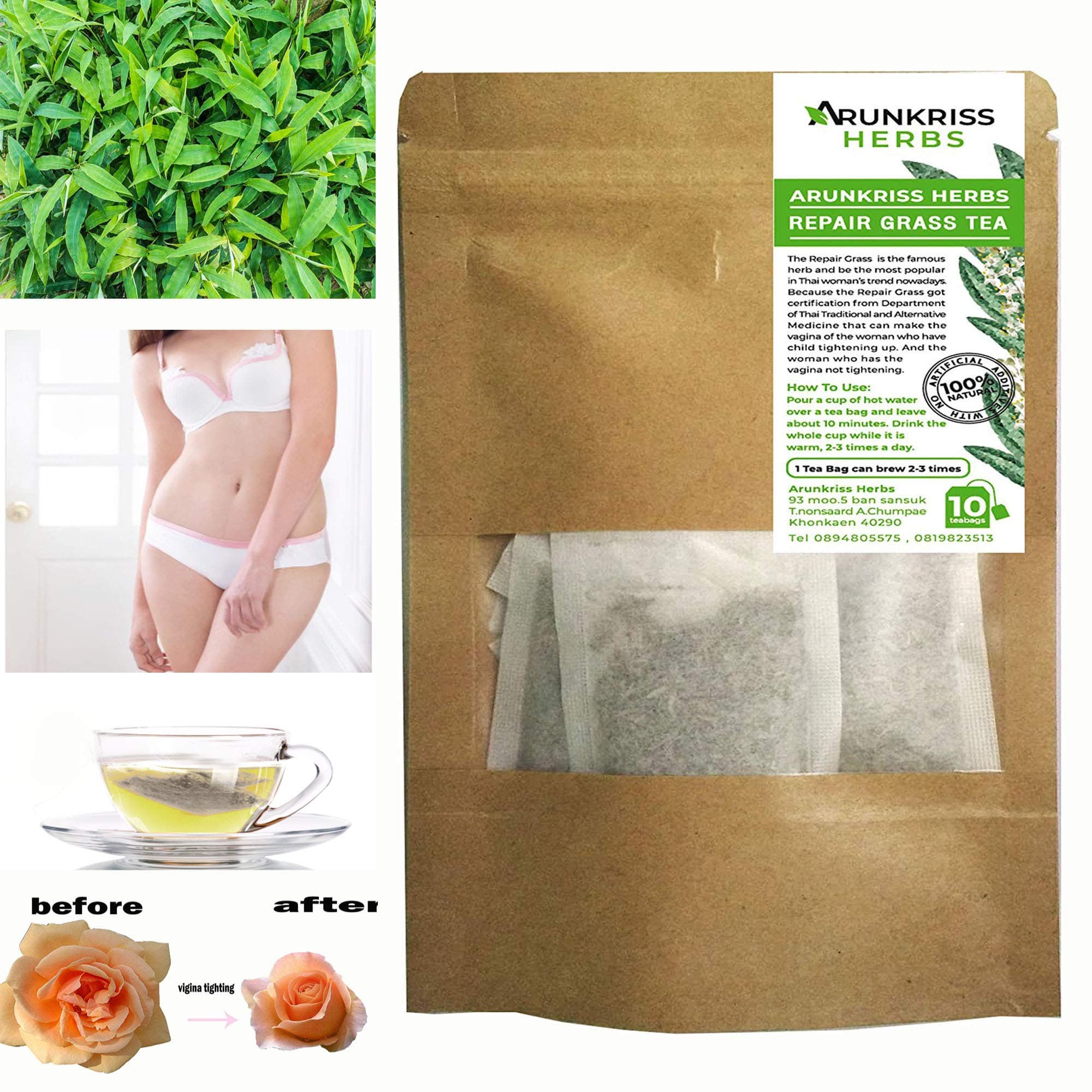 The Repair Grass 10 Teabags Tightening Natural Herb Firming and Repair for Women