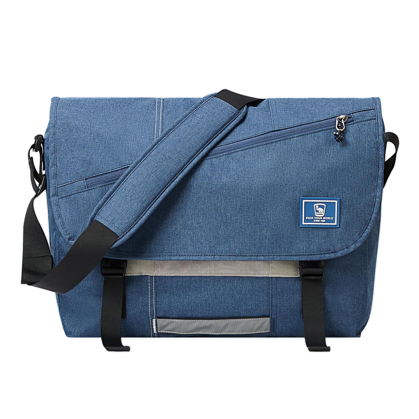 OIWAS Travel Messenger Bag for Men, 15.6 Inch Laptop Satchel Bag Women Crossbody Shoulder Bags Briefcase Bag Work Computer Blue