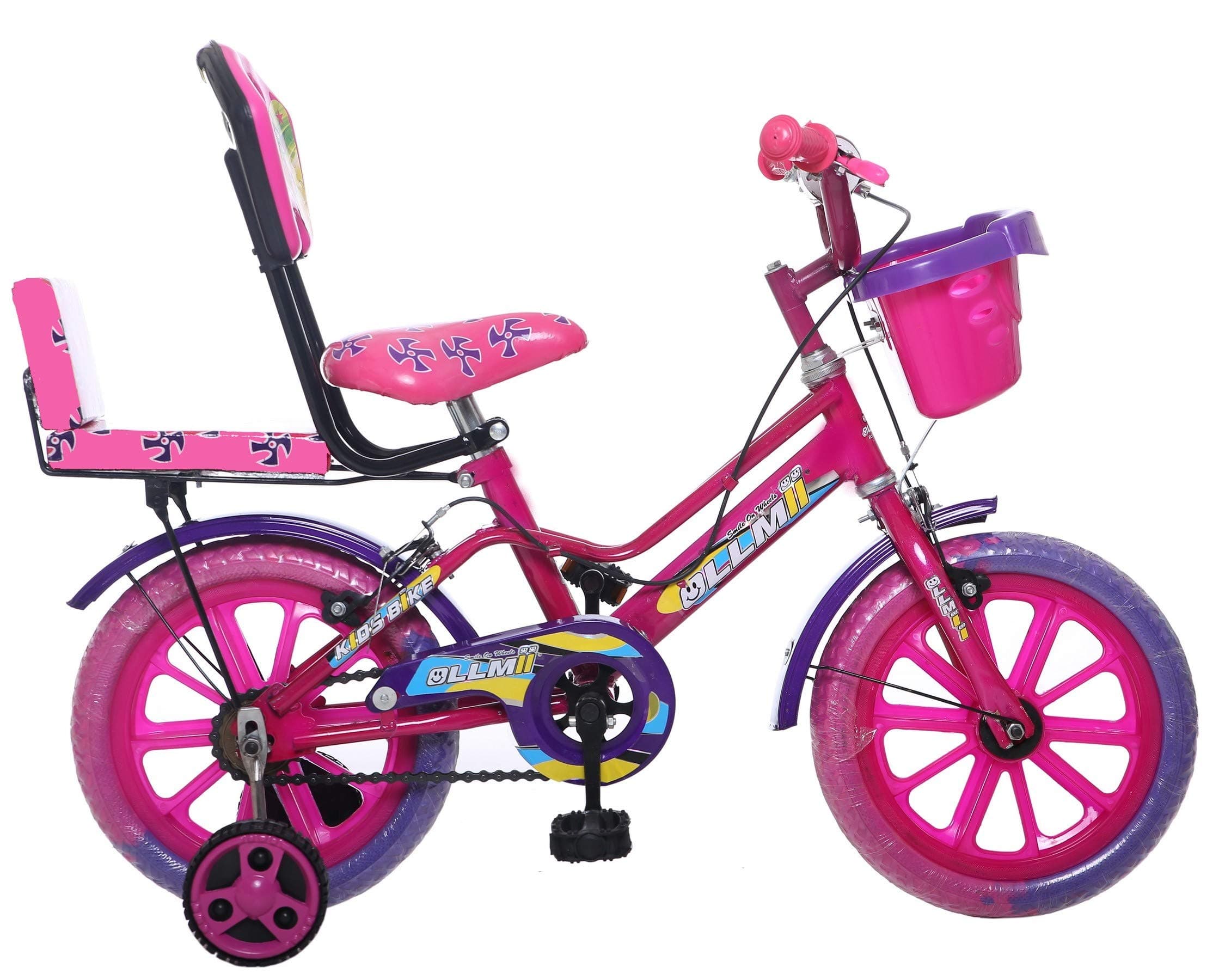 Ollmii™ 14 Inches Kids Cycle (Pink) for 3 to 5 Years