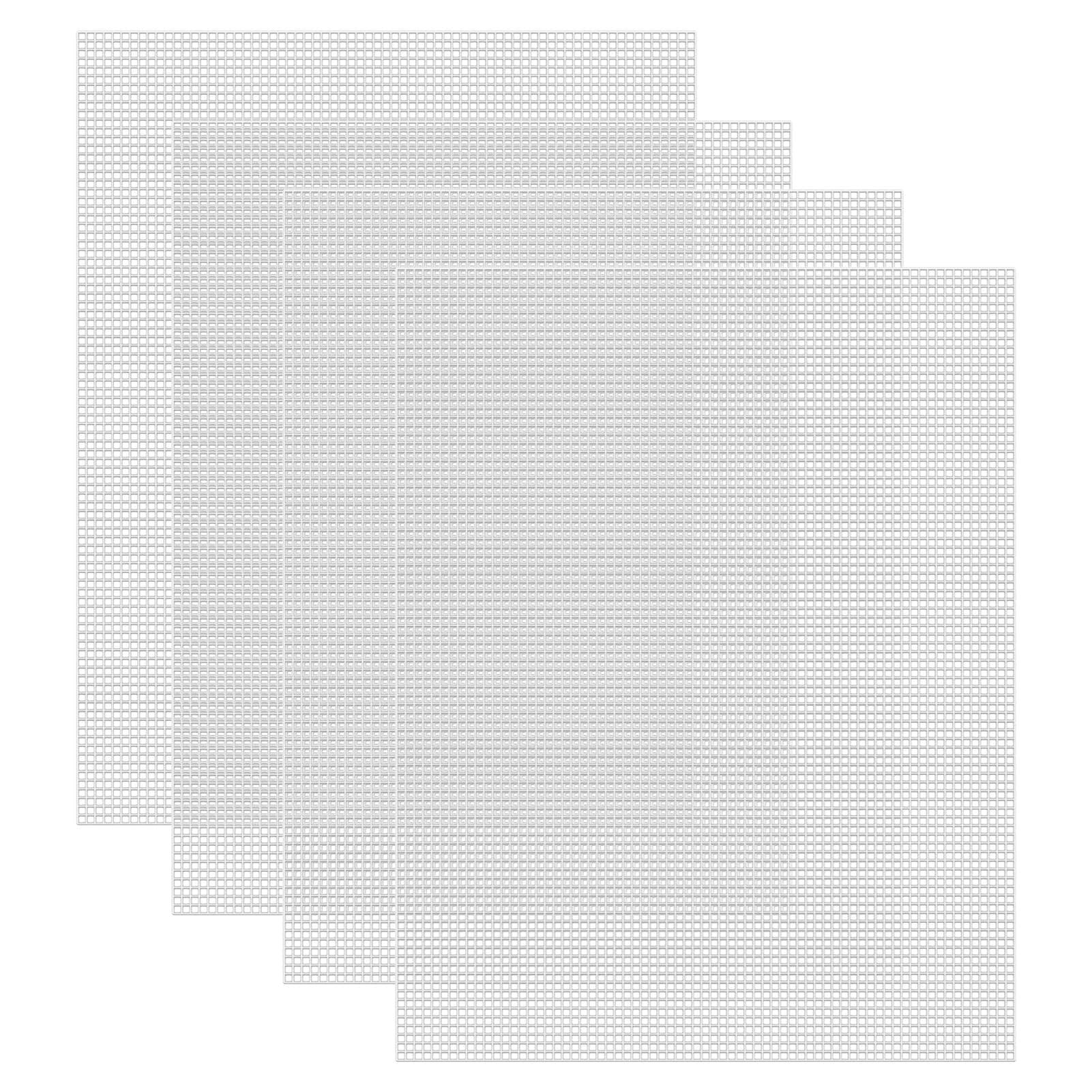 Caydo 4 Pieces 7 Count Plastic Canvas Sheets 10.5 x 13.5 Inch Plastic Mesh Sheet, Eye Mesh for Embroidery, Acrylic Yarn Crafting, Knit Crochet Projects and Make Dividers