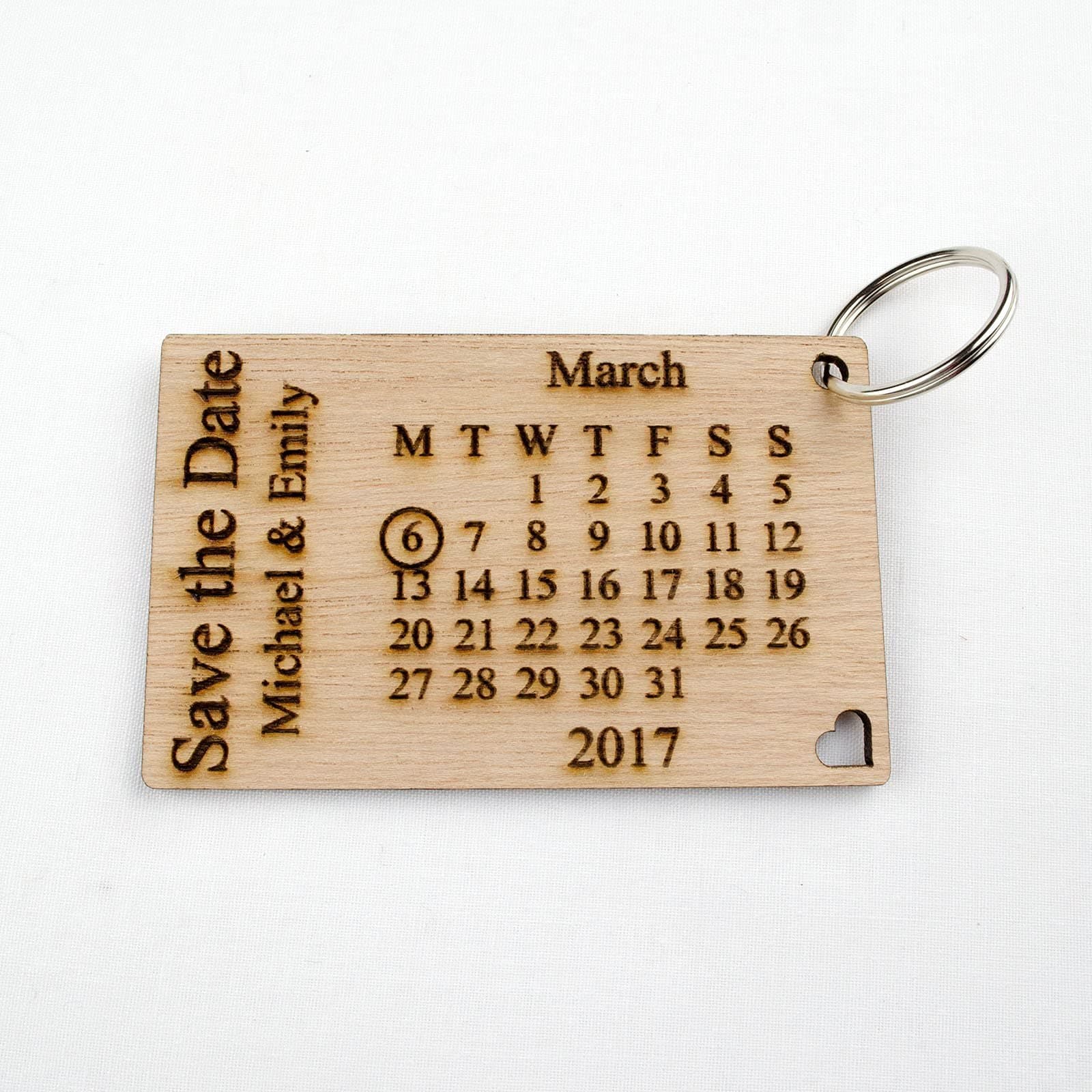 Personalised Wooden Save The Date Keyrings. Small Wedding Invitations, Calendar (1)