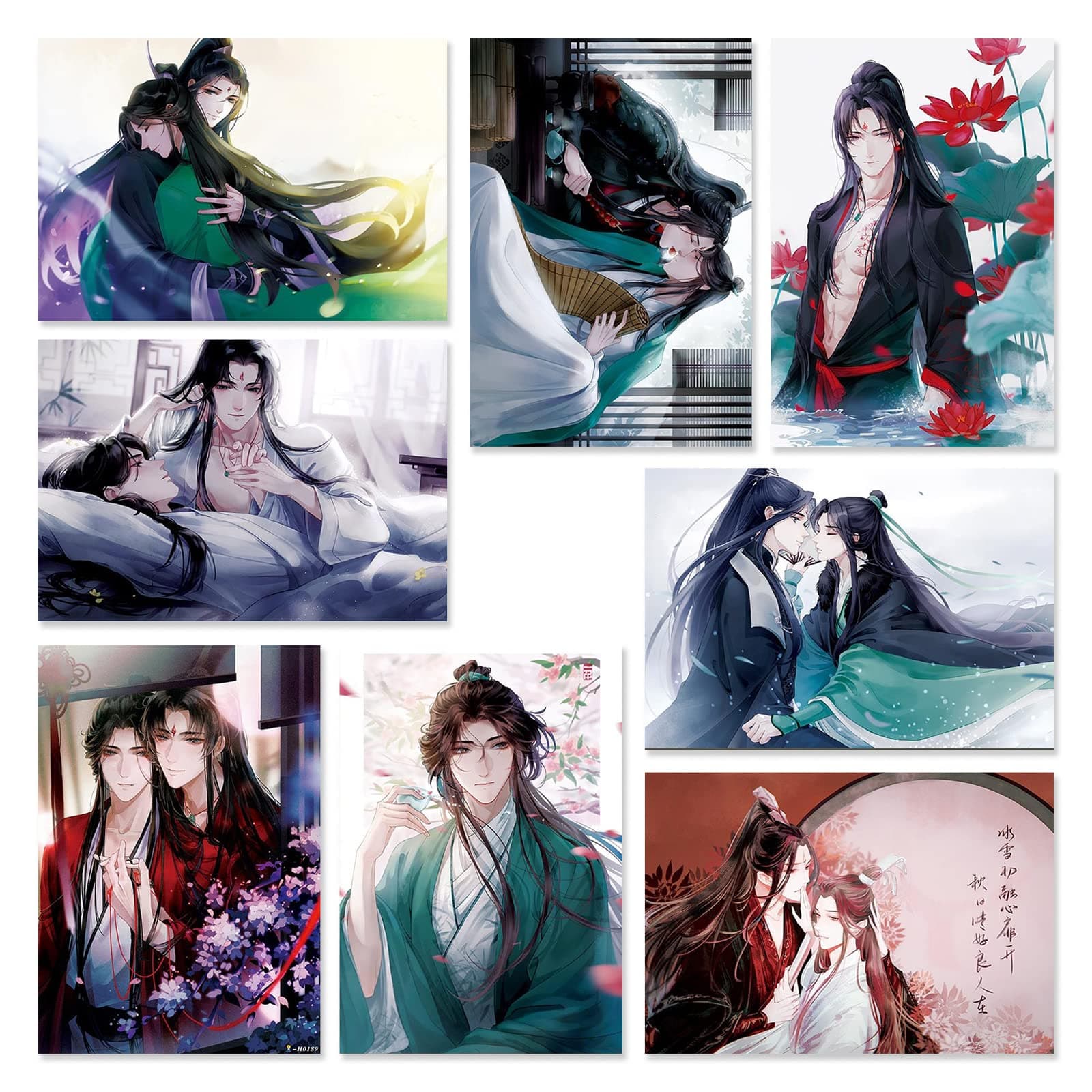 The Scum Villain's Self-Saving System Posters Decor Live Room Bedroom 11.5x16.5 Inch Wall Art Print 8 PCS Anime Posters For Room Aesthetic