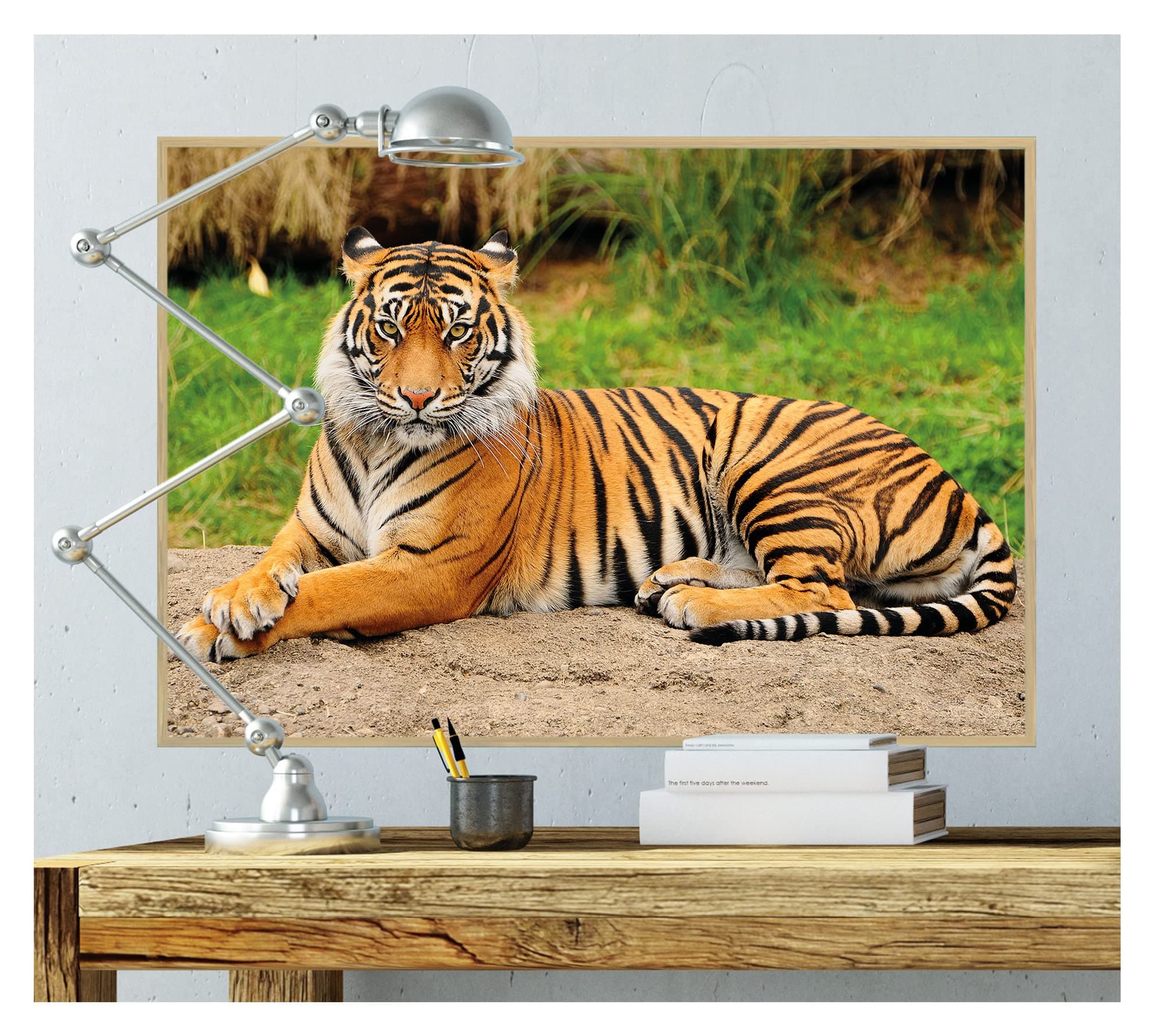 GREAT ART® Poster - Tiger - Majestic Animal Big cat Wild cat Wild Animals Big cat Panthera Tigris Animal Pictures Kings of Nature Decoration Mural Din A2 (42 x 59,4 cm / 16.5 x 23.4 in)