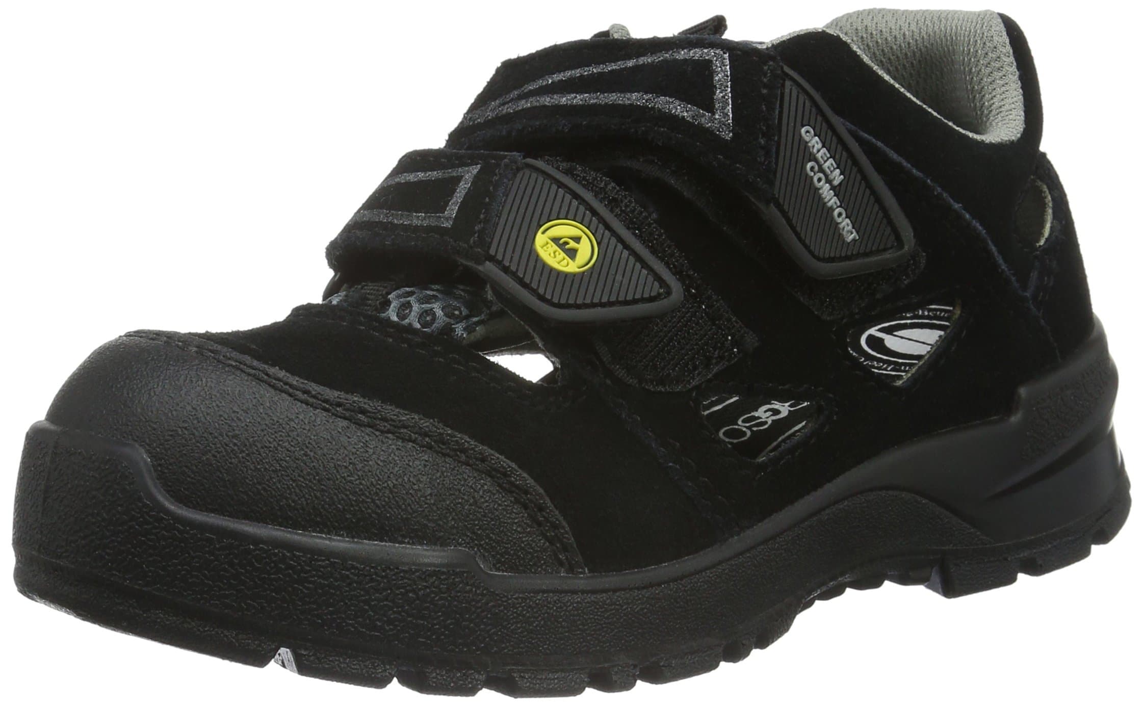 Sanita Workwear esd-Maja-S1P leather Sandal, Unisex Adults' Safety Shoes, Black - Schwarz (Black 2), 3 UK (36 EU)