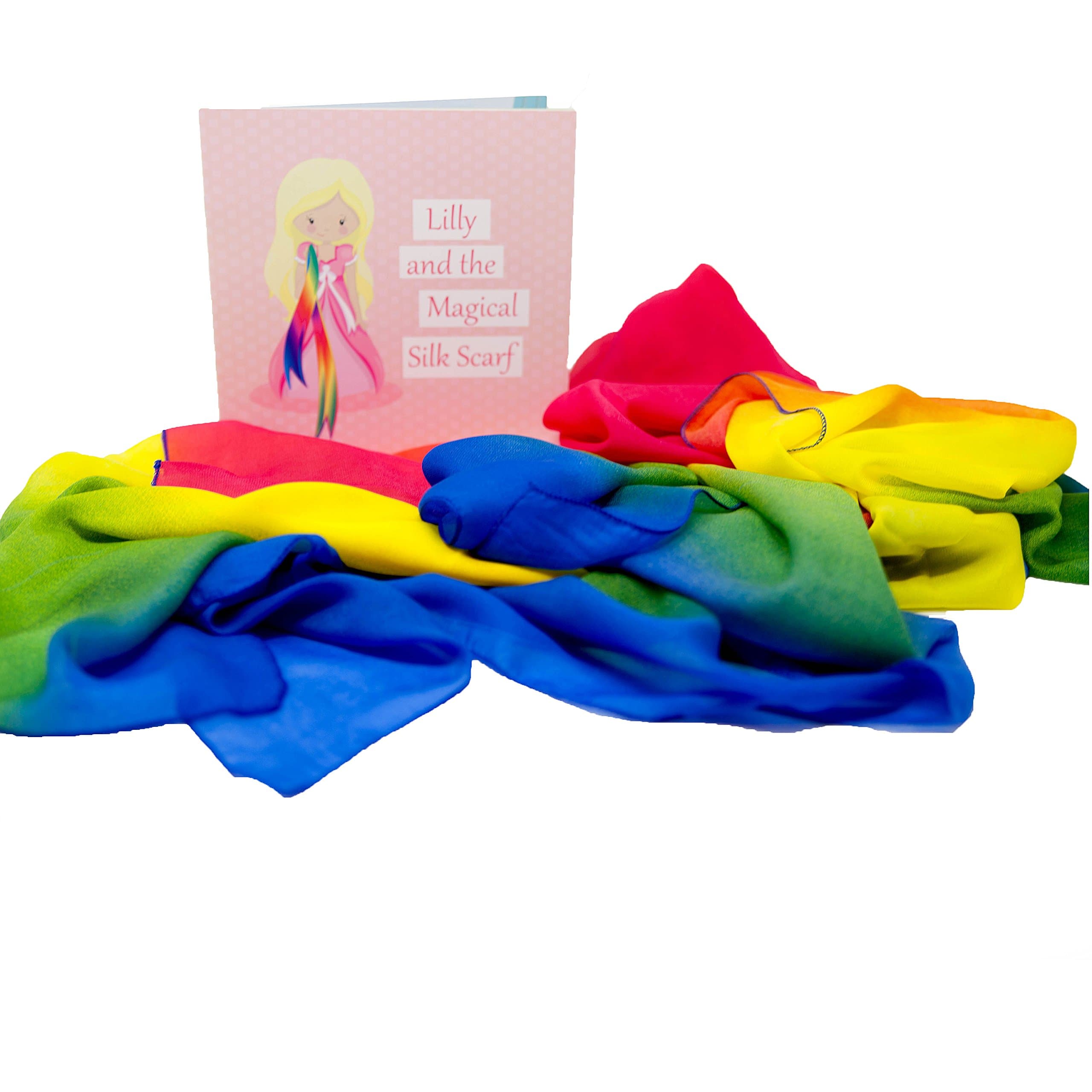 Rainbow Silk Scarf with Lilly and the Magical Scarf Book