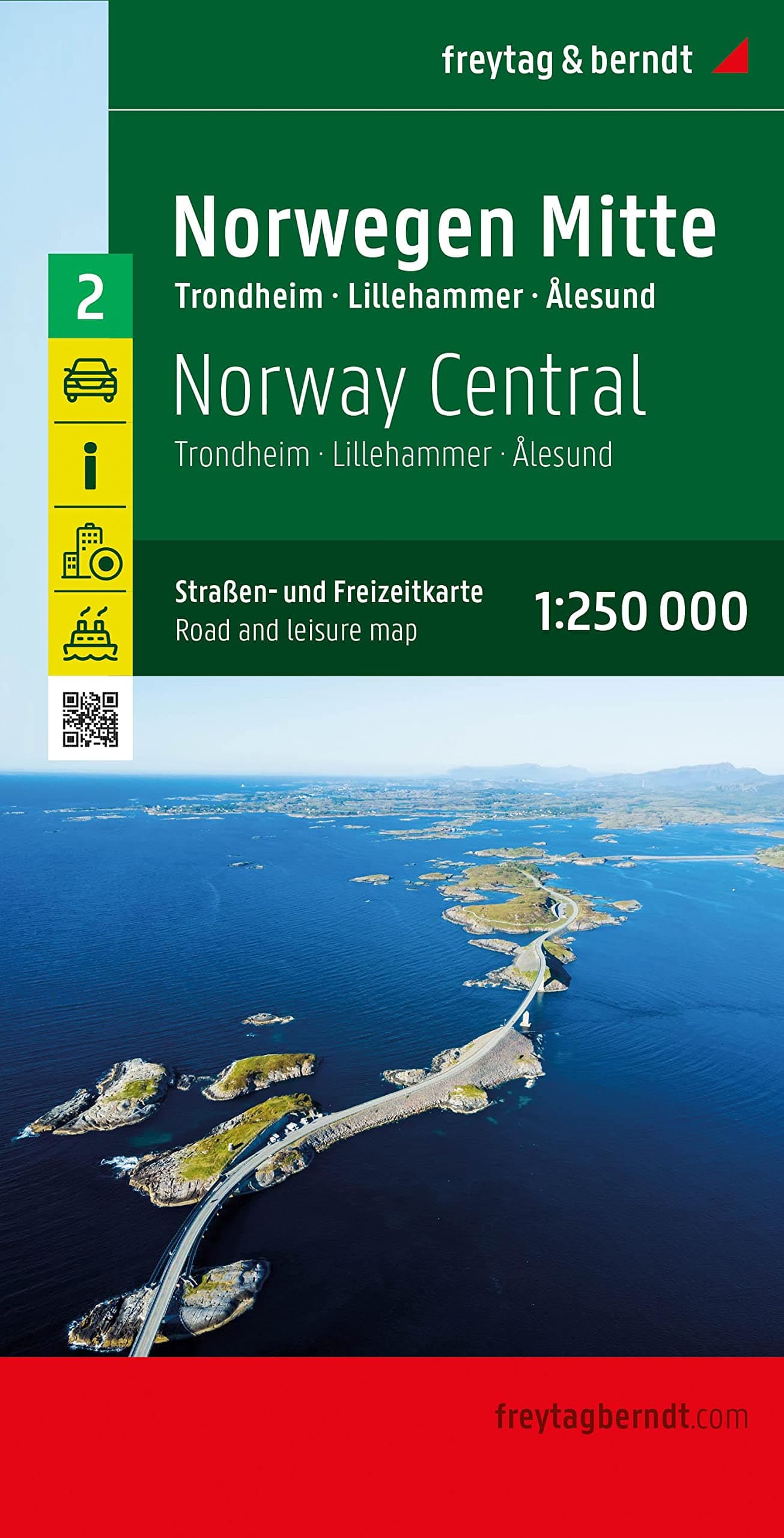 Norway Central: Trondheim, Lillehammer, Alesund (F&B Wegenkaarten)