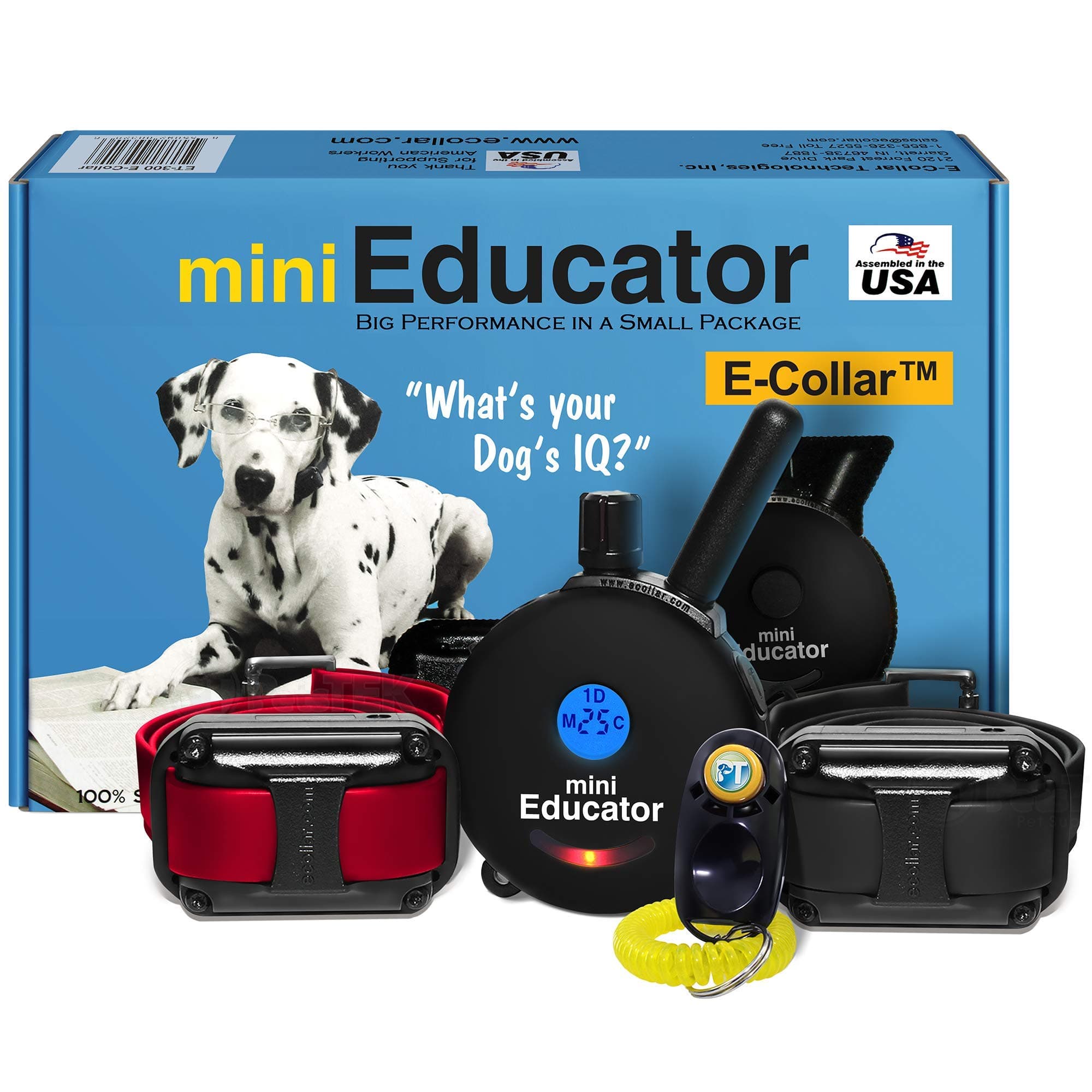 ET-302 Black Mini E Collar for Dog Training with Remote - 1/2 Mile Range, Waterproof, 100 Blunt Stimulation Levels, Tone or Vibration Mode, Night Light for Small, Medium & Large Dogs (2 Dogs)