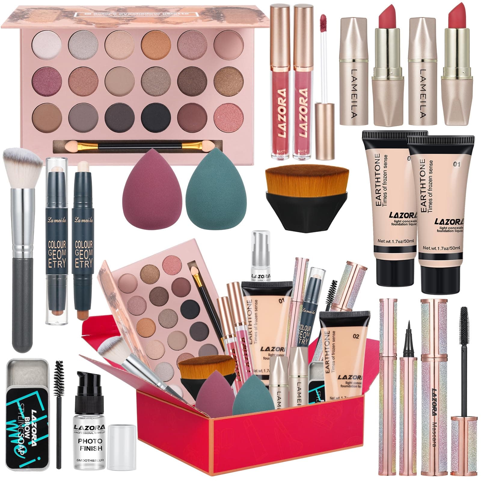 Makeup Kit for Women Full Kit Makeup Sets for Teenagers Makeup Gift Set for Women Teen Girls Includes 18 Colors Eyeshadow Palette Foundation Make Up Sets for Beginners