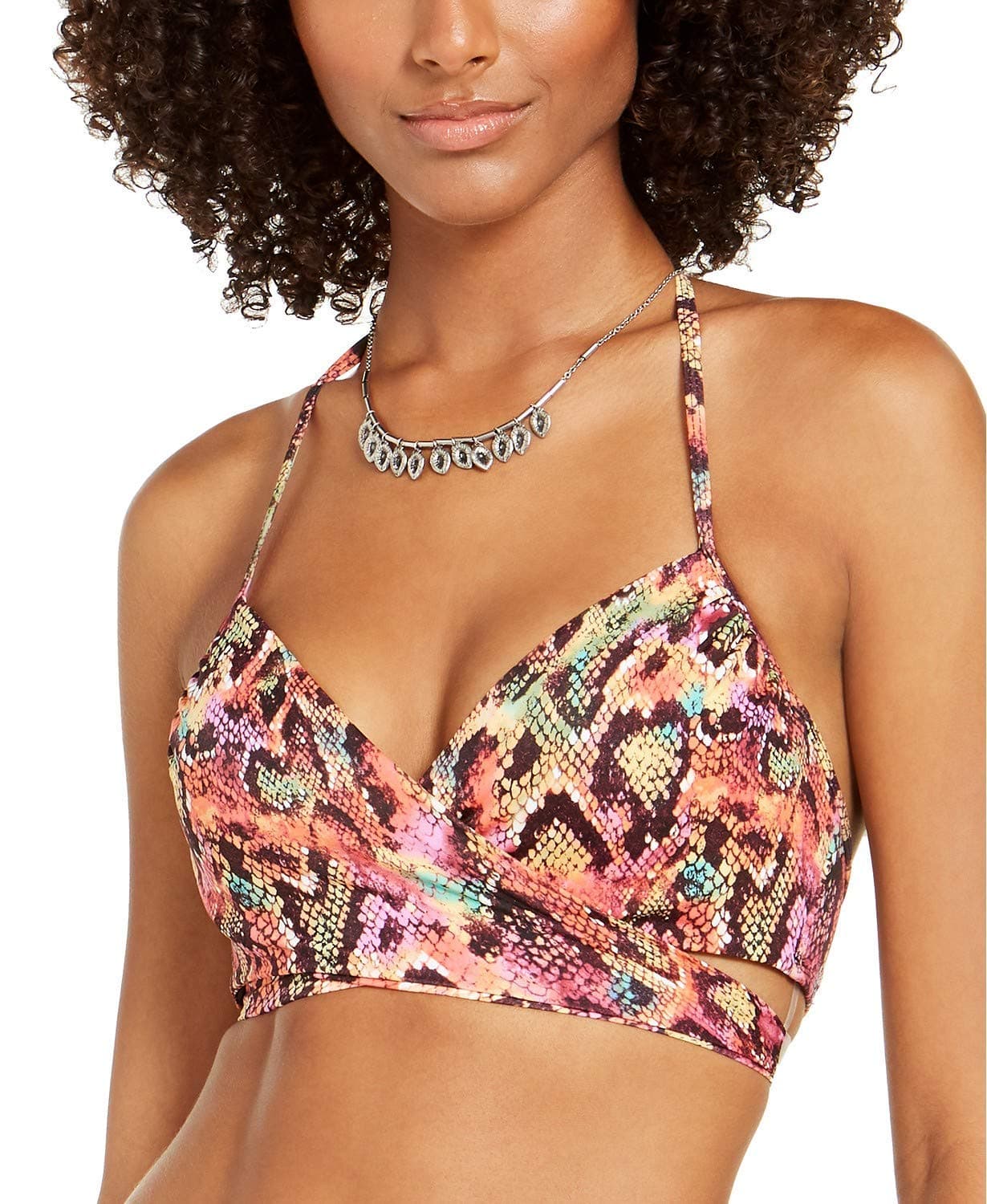 Sundazed Womens Simone Halter Snake Print Swim Top Separates