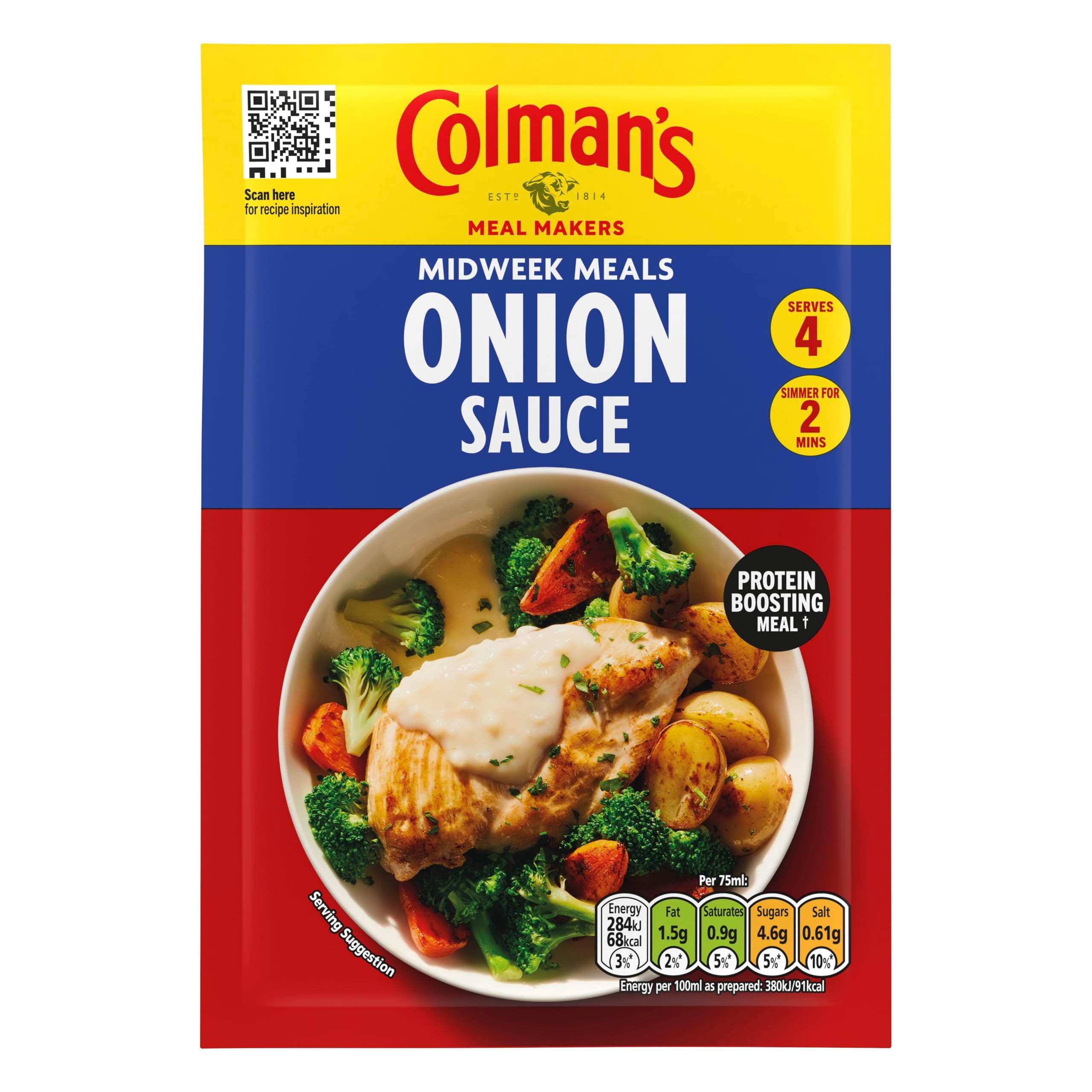 Midweek Meals Onion Sauce Sauce Mix with a blend of herbs and spices for a protein-boosting meal† 35 g